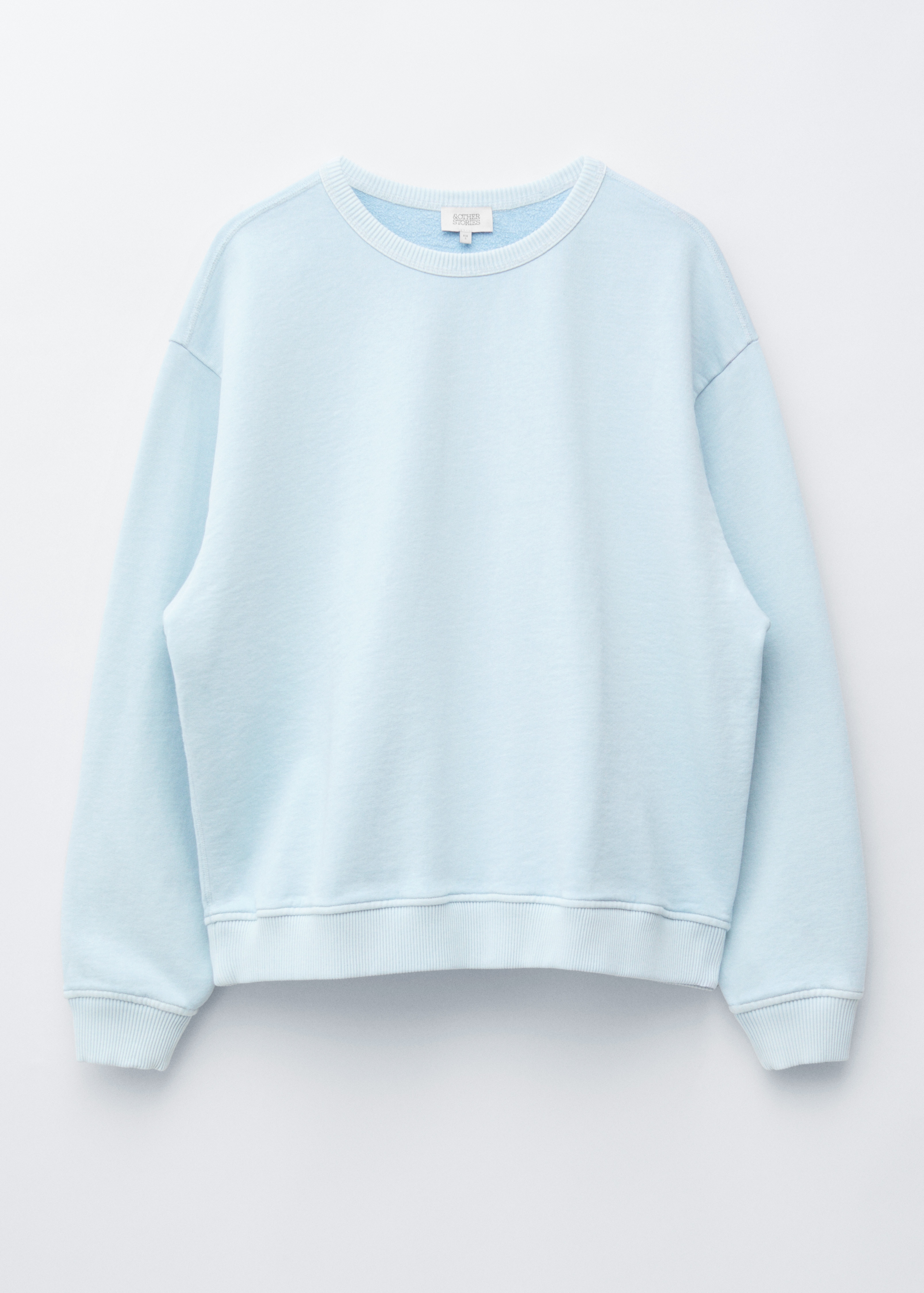 Felpa oversize in jersey di cotone - Azzurro/Giallo brillante