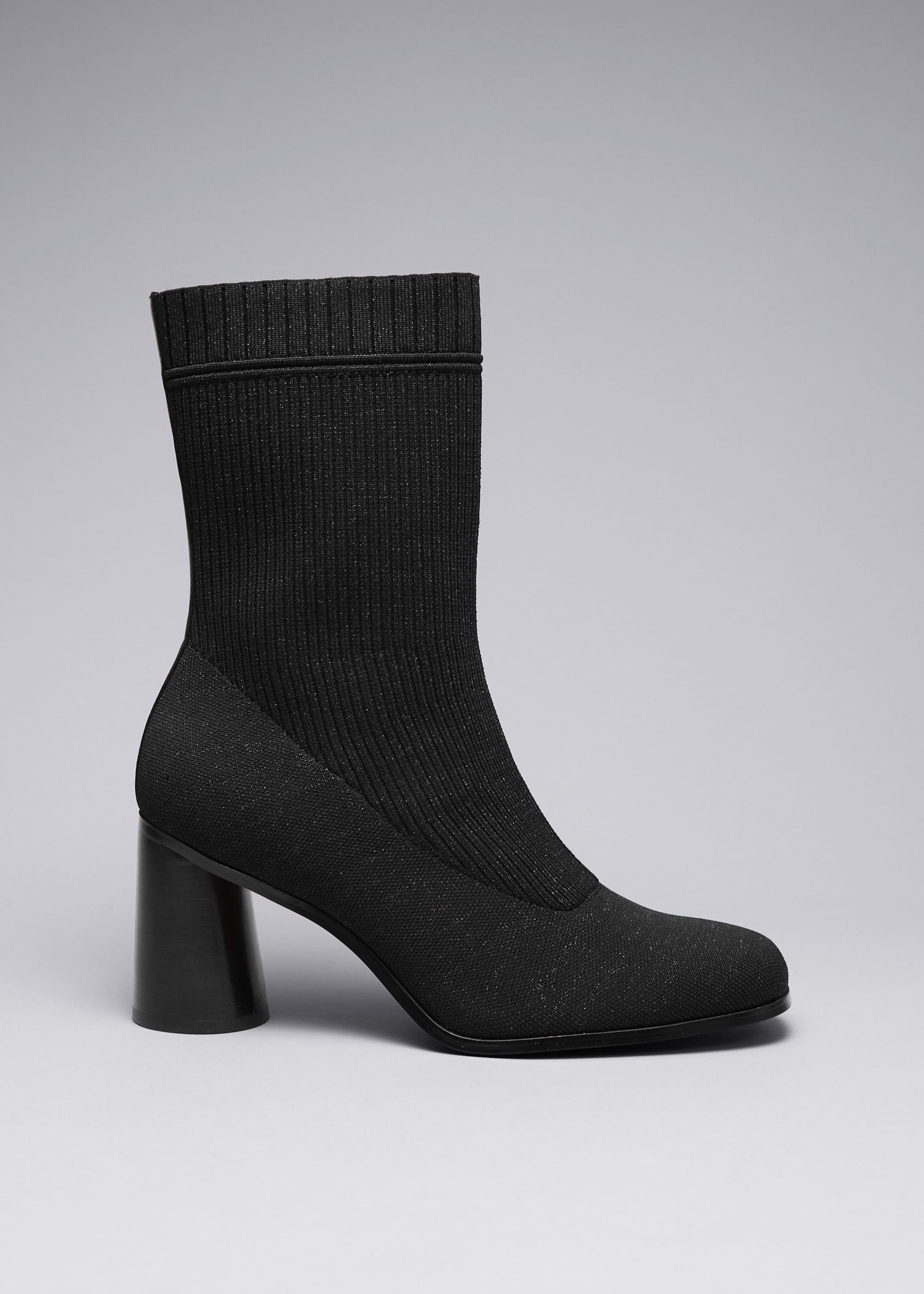 Knit Sock Boots - Black/Glitter - Still Life