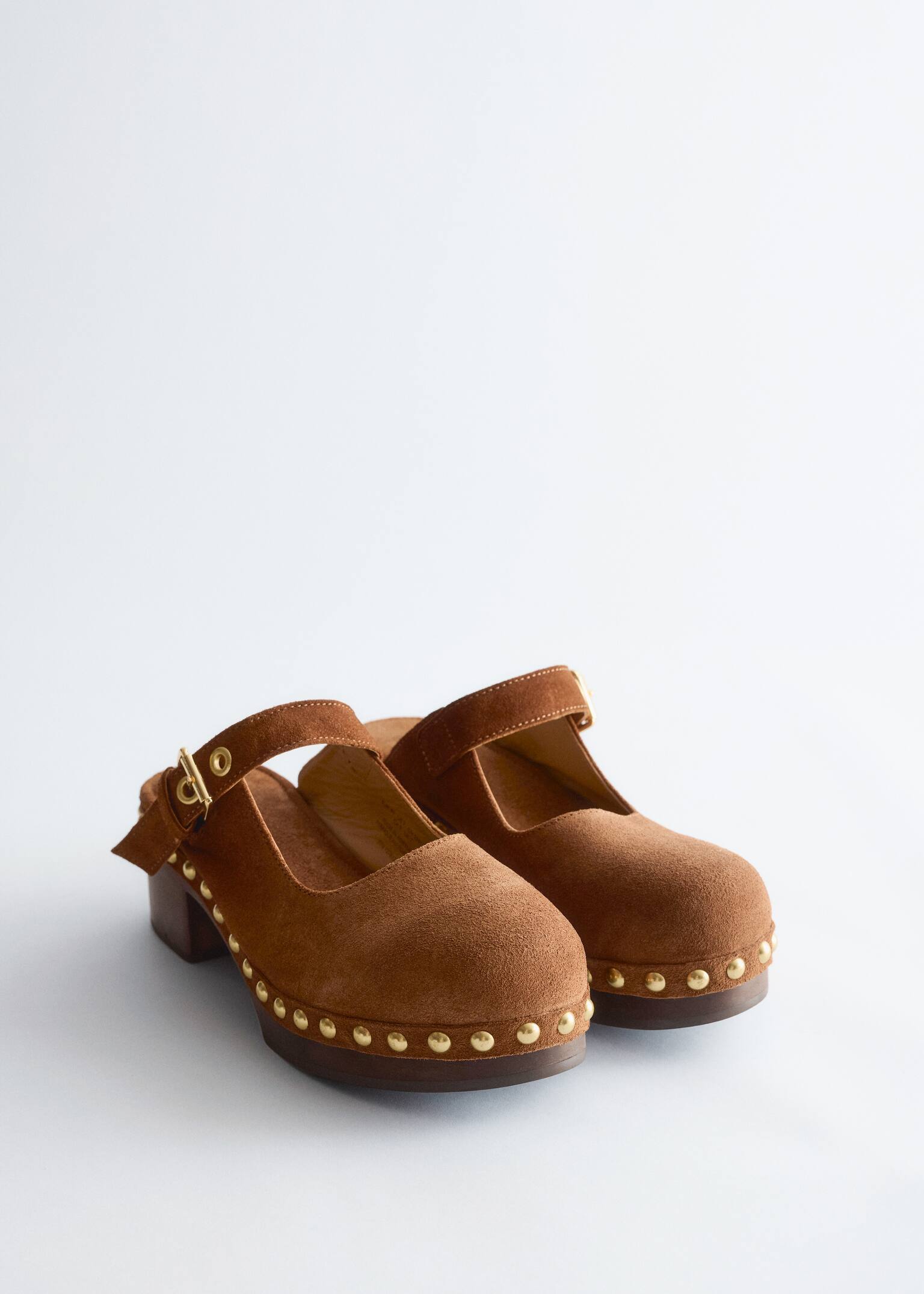Saboti din piele Mary-Jane - Maro - 3