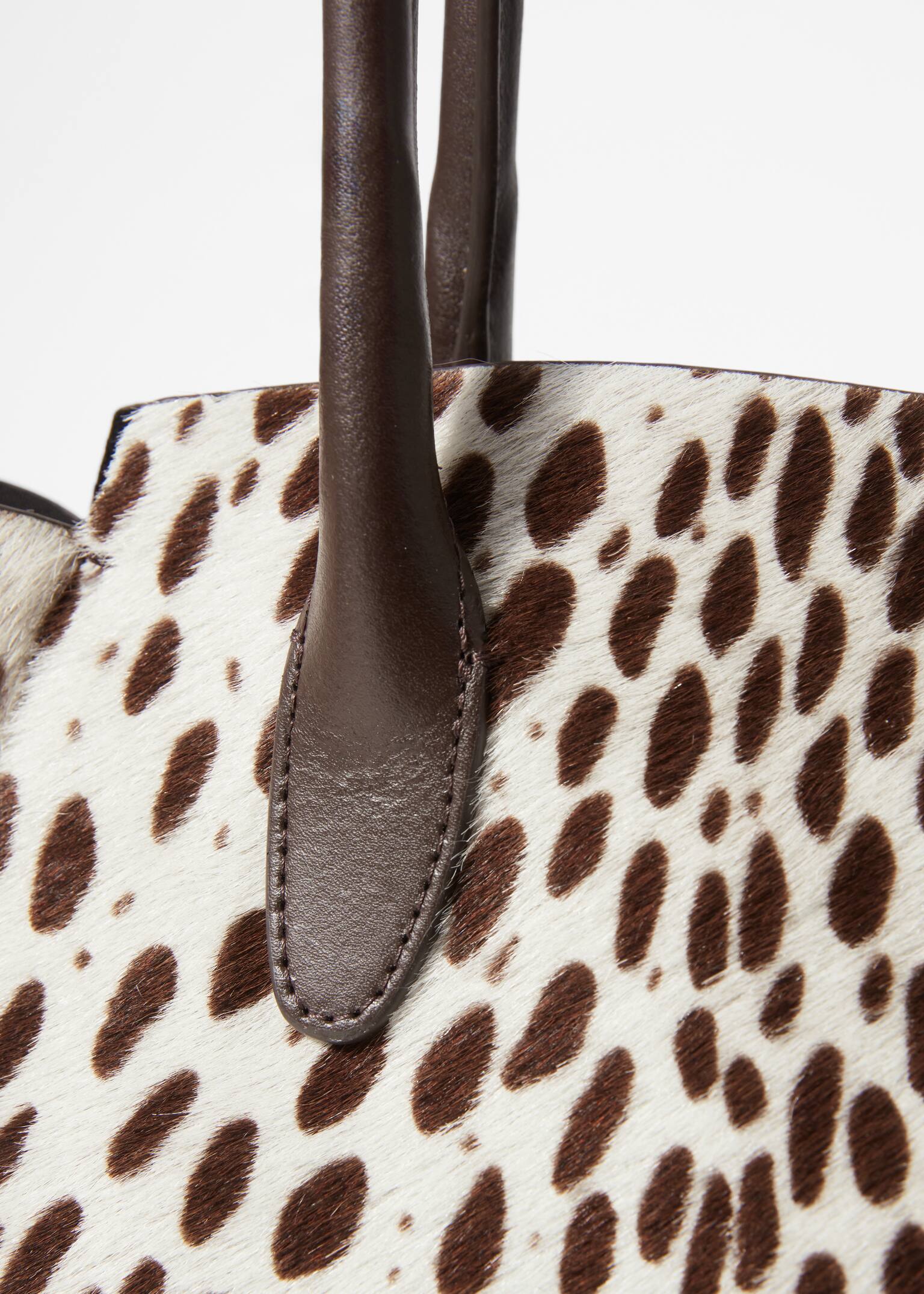 Kožená taška s potlačou zvieracieho vzoru - Krémová s potlačou jeleňa - 3