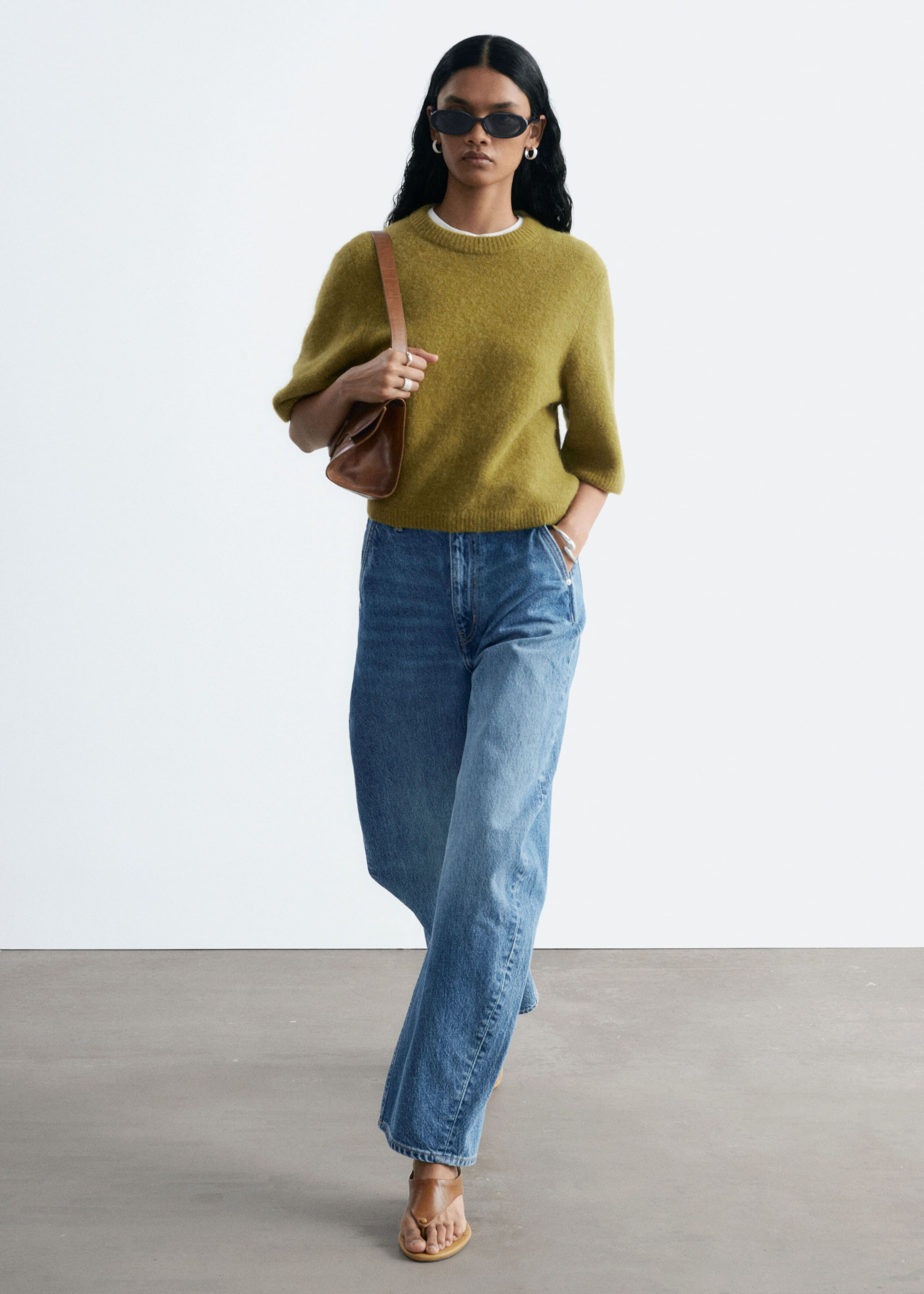 Relaxed Barrel-Leg Jeans - Mid Blue - Still Life