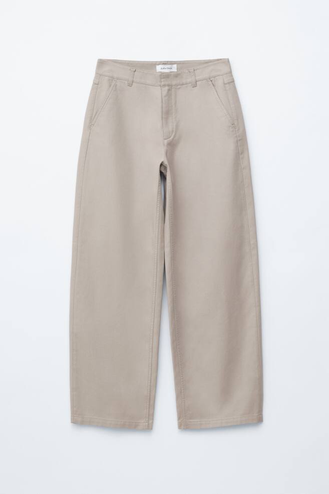 Pantalones de sarga de perneras anchas - Beige grisáceo claro - 1