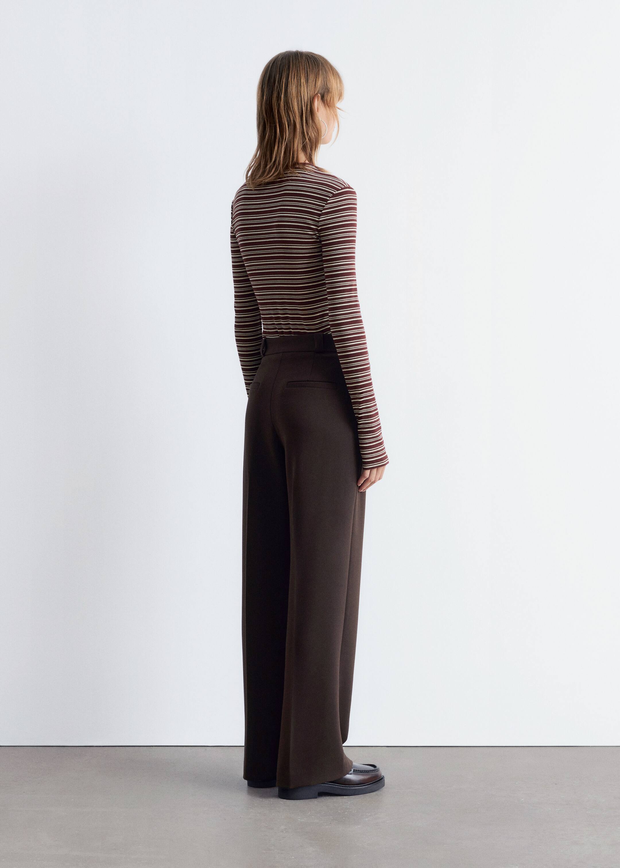 Grotere afbeelding bekijken: Jersey top met lange mouwen - Crème/bruine strepen - DAMES | H&M NL 5