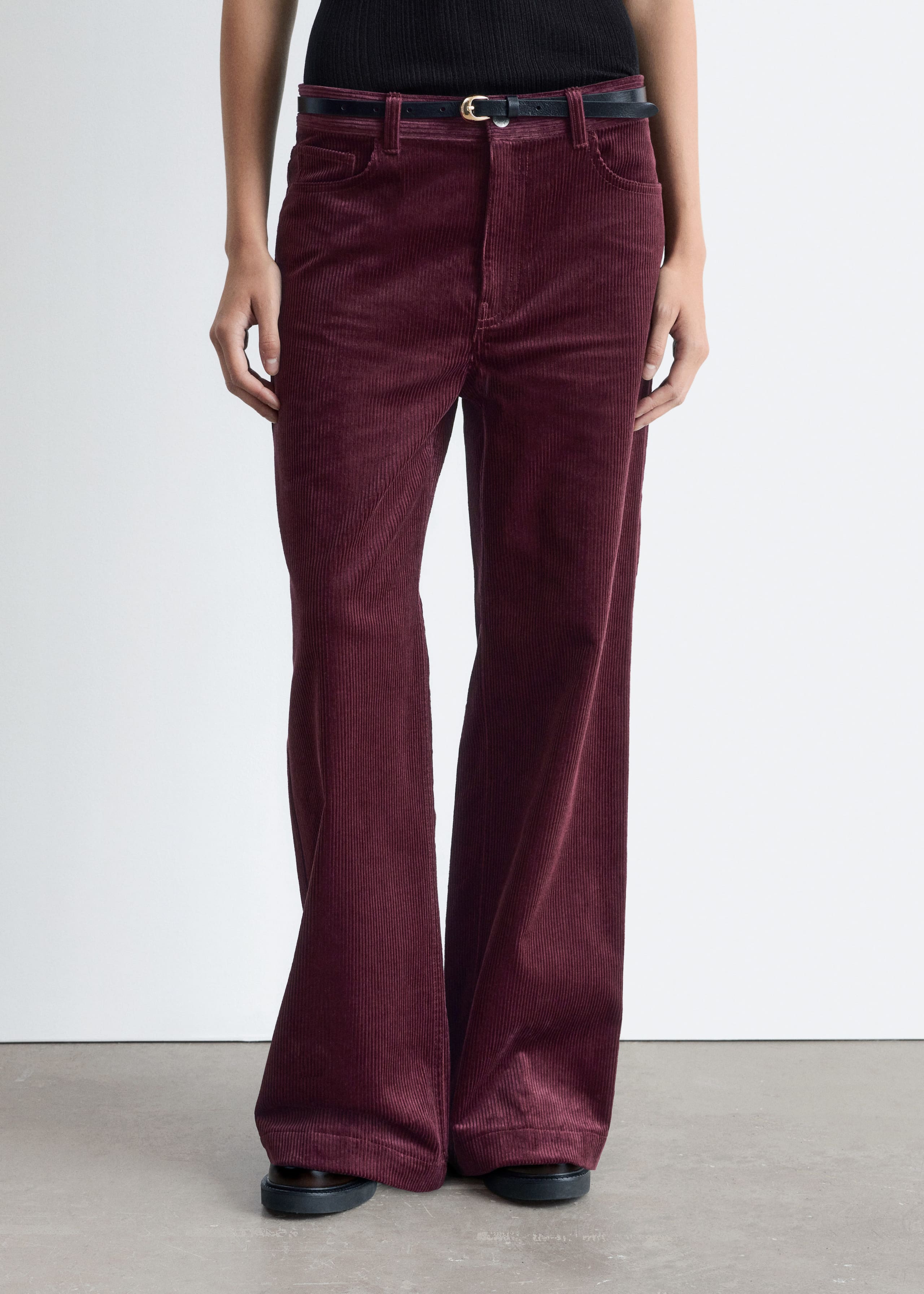 Image of Flared Corduroy Trousers
