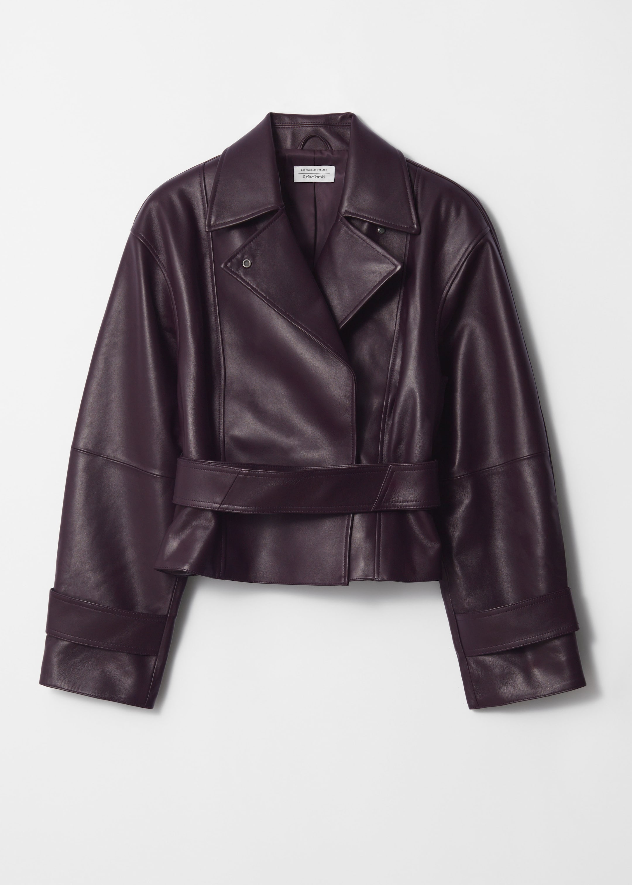 View larger image: Belted Leather Jacket - Dark Purple - Ladies | H&M GB 1