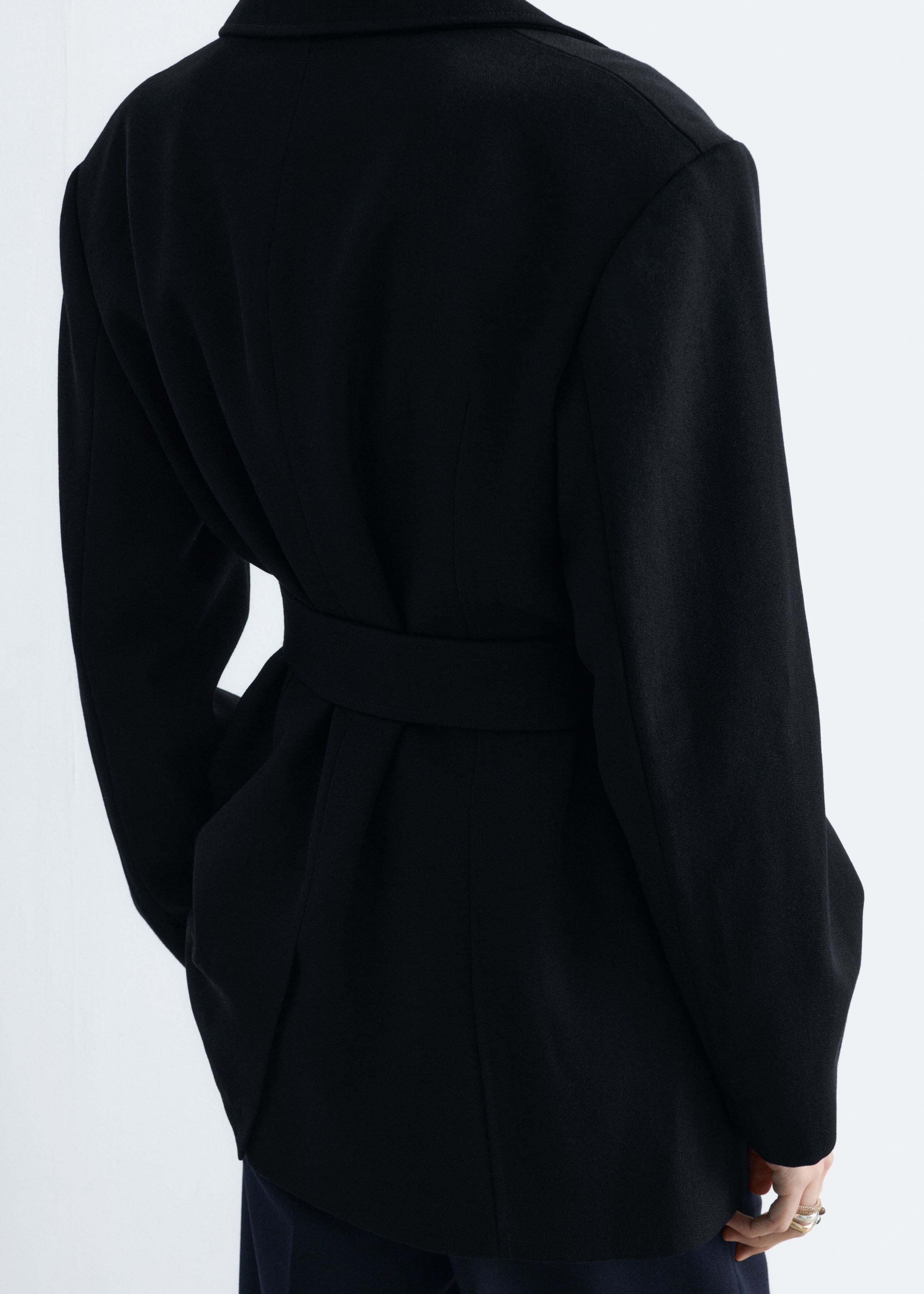 Image of Wool Tie-Belt Blazer