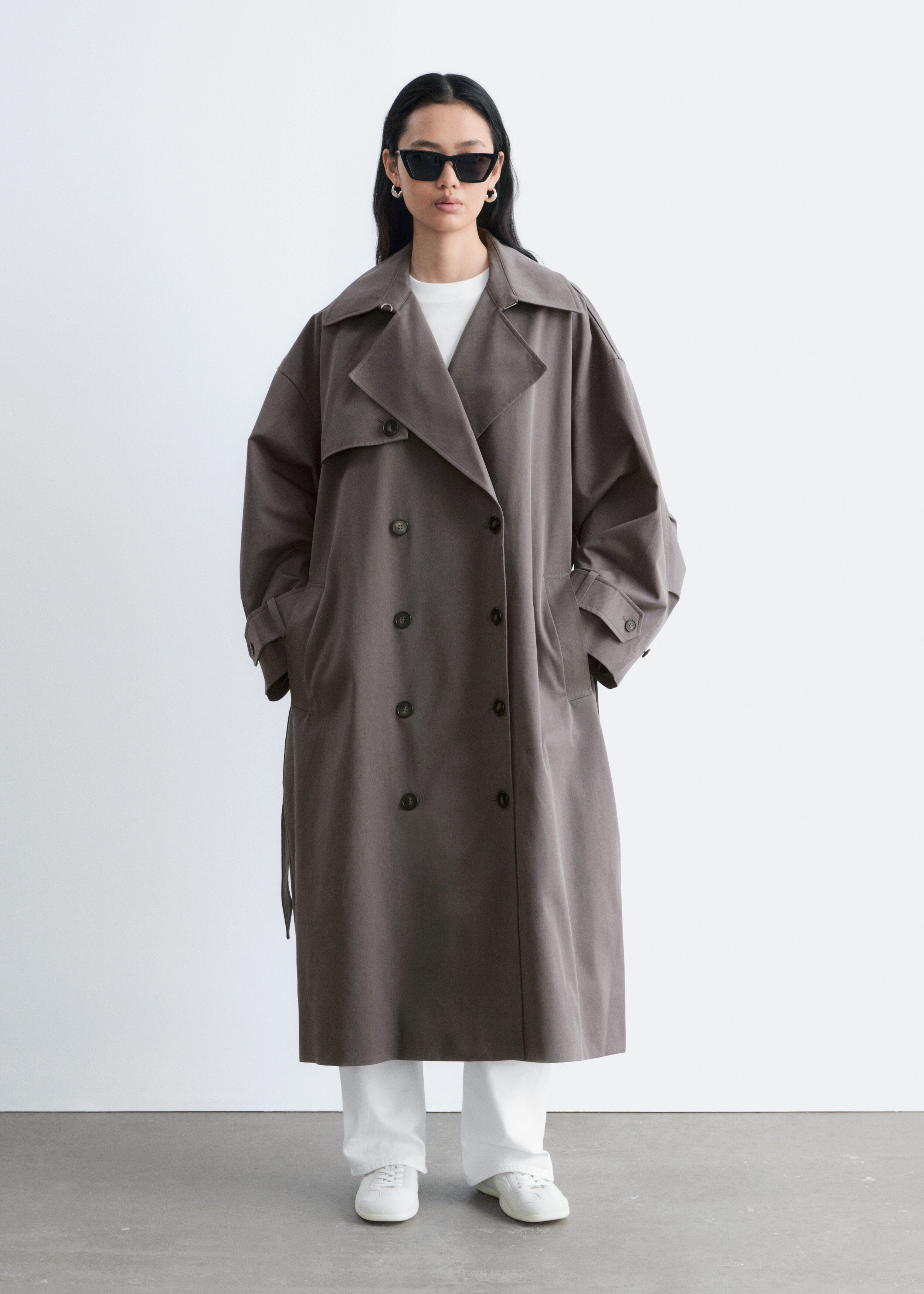 Oversized Double-Breasted Trench Coat - Beige - & Other Stories US
