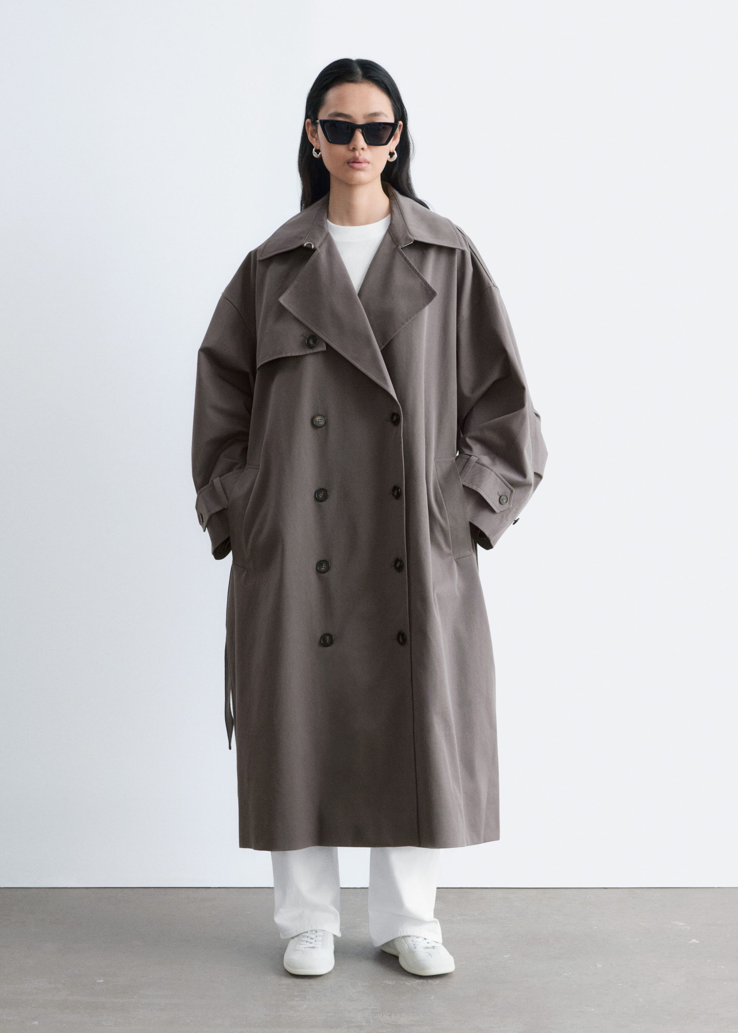 Oversized Double-Breasted Trench Coat - Beige - Still Life