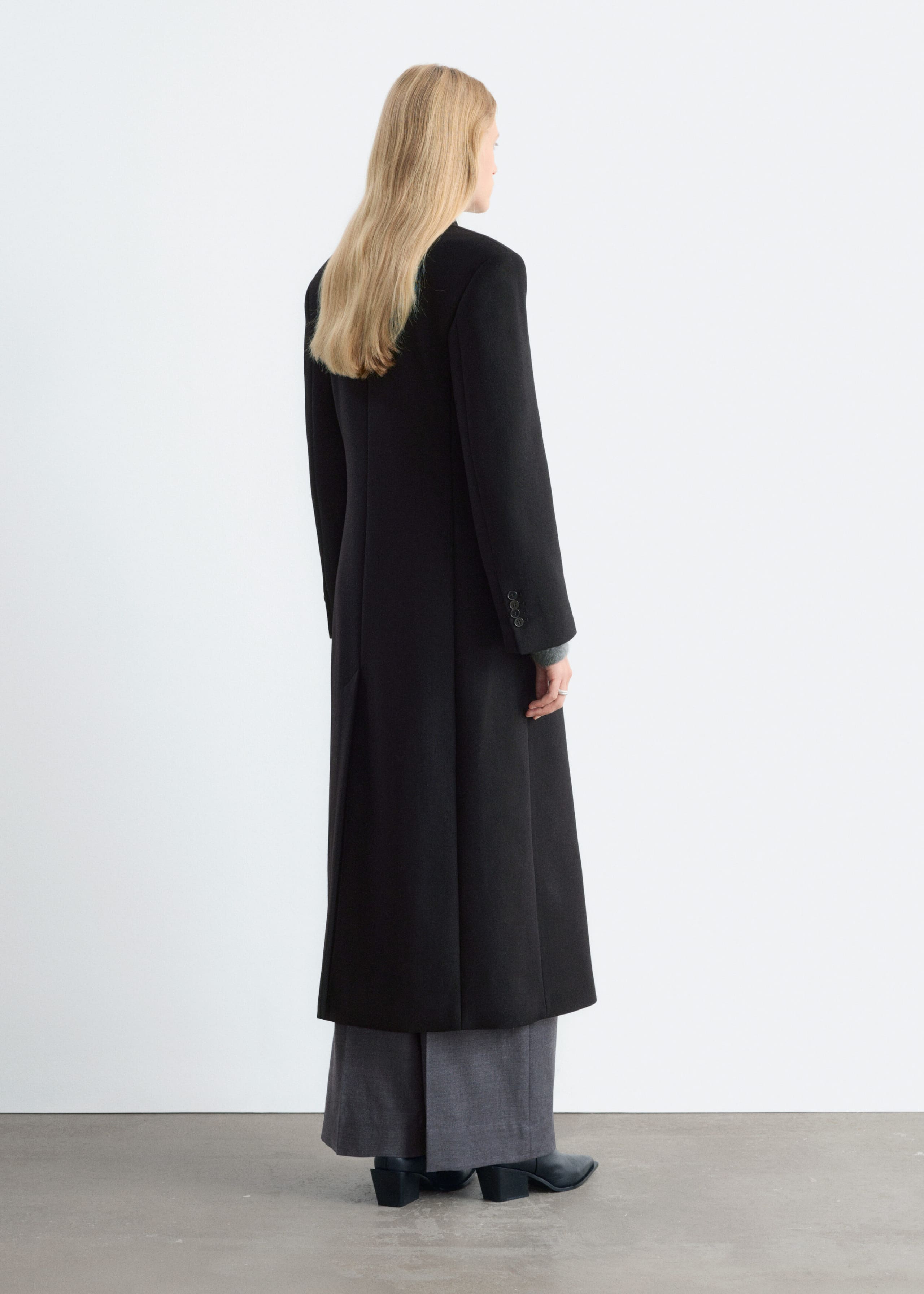 Long Wool Coat - Brown - Lookbook