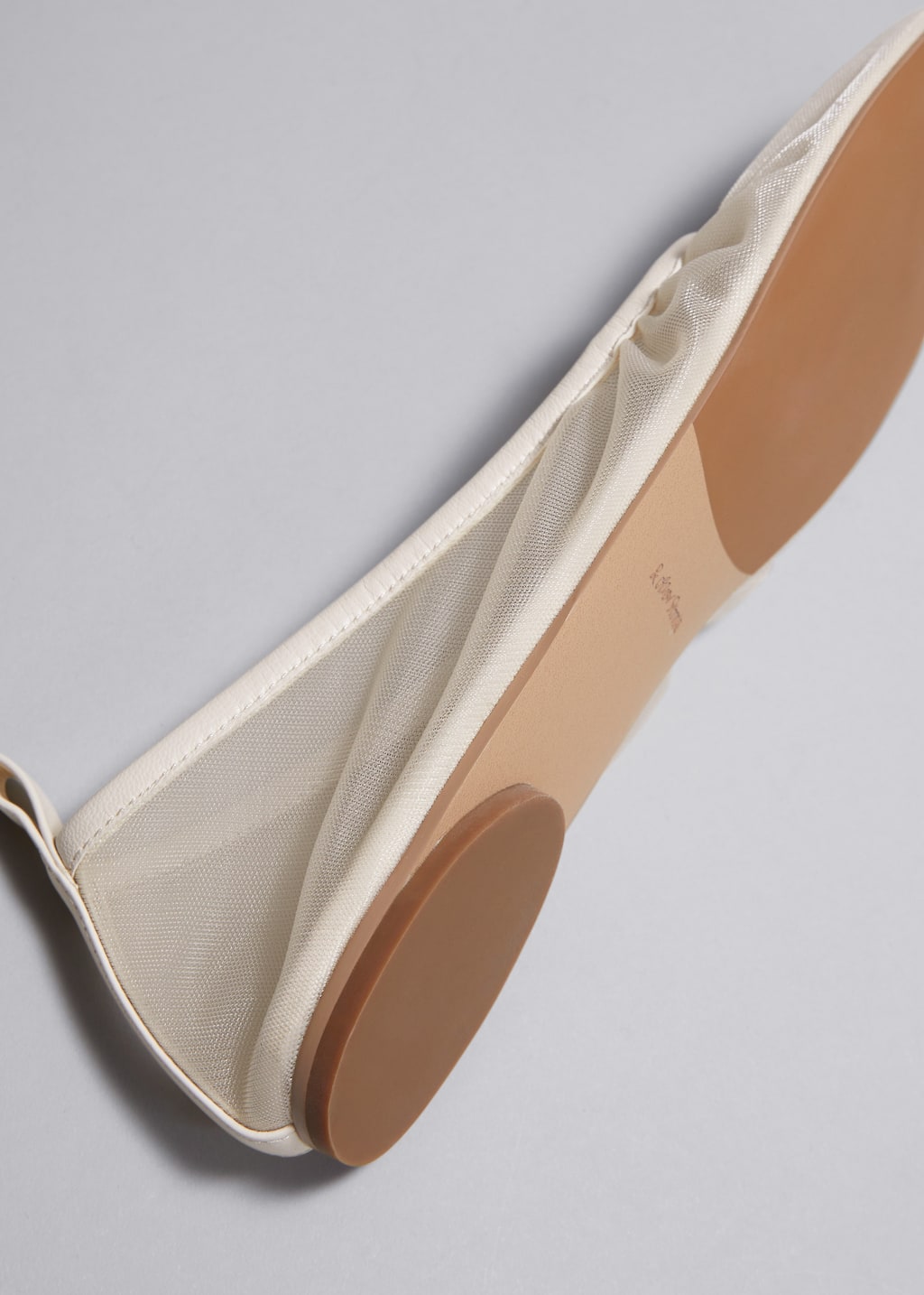 Image of Ballerines en mesh à bordures en cuir