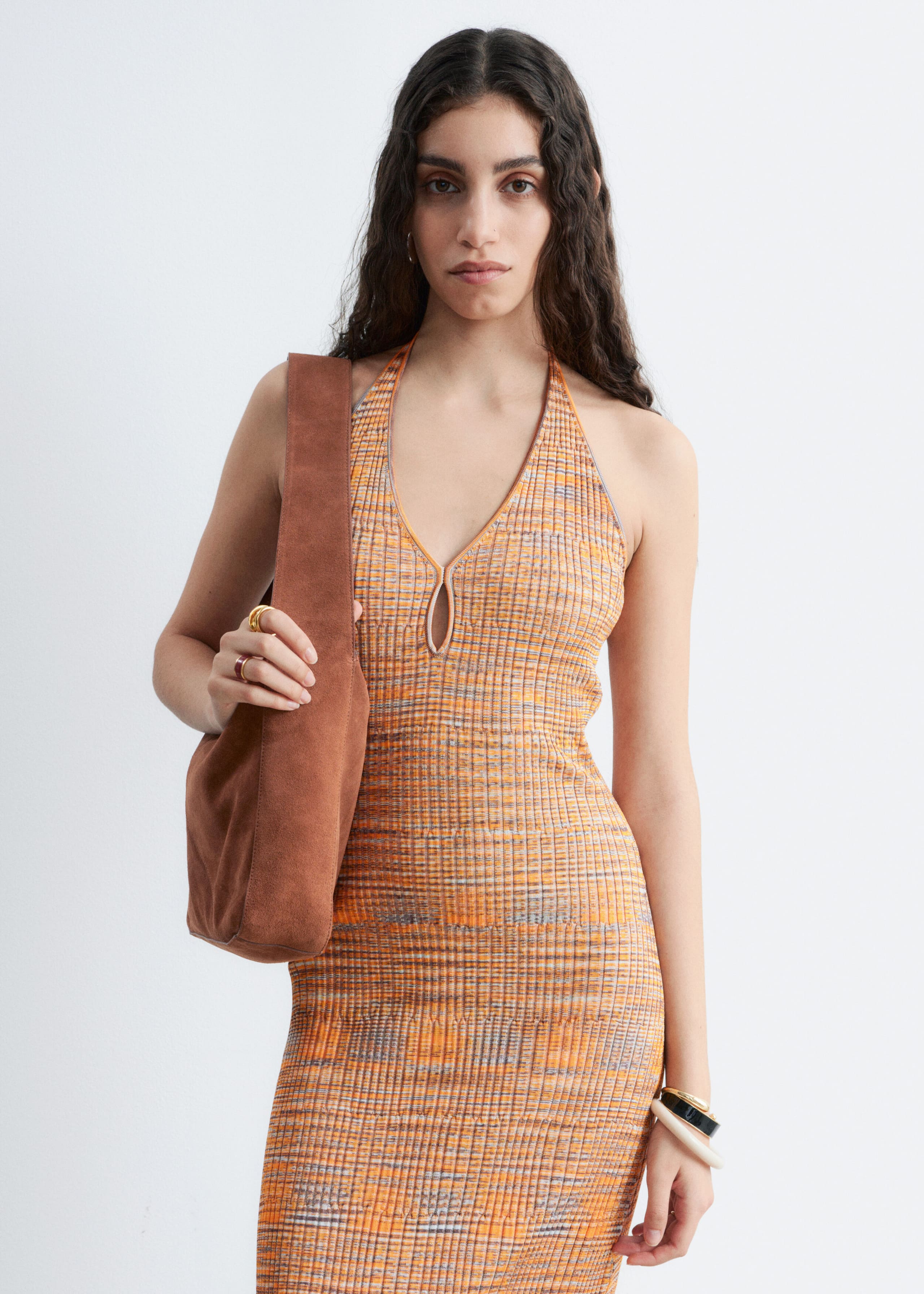 Image of Spacedye Halterneck Midi Dress