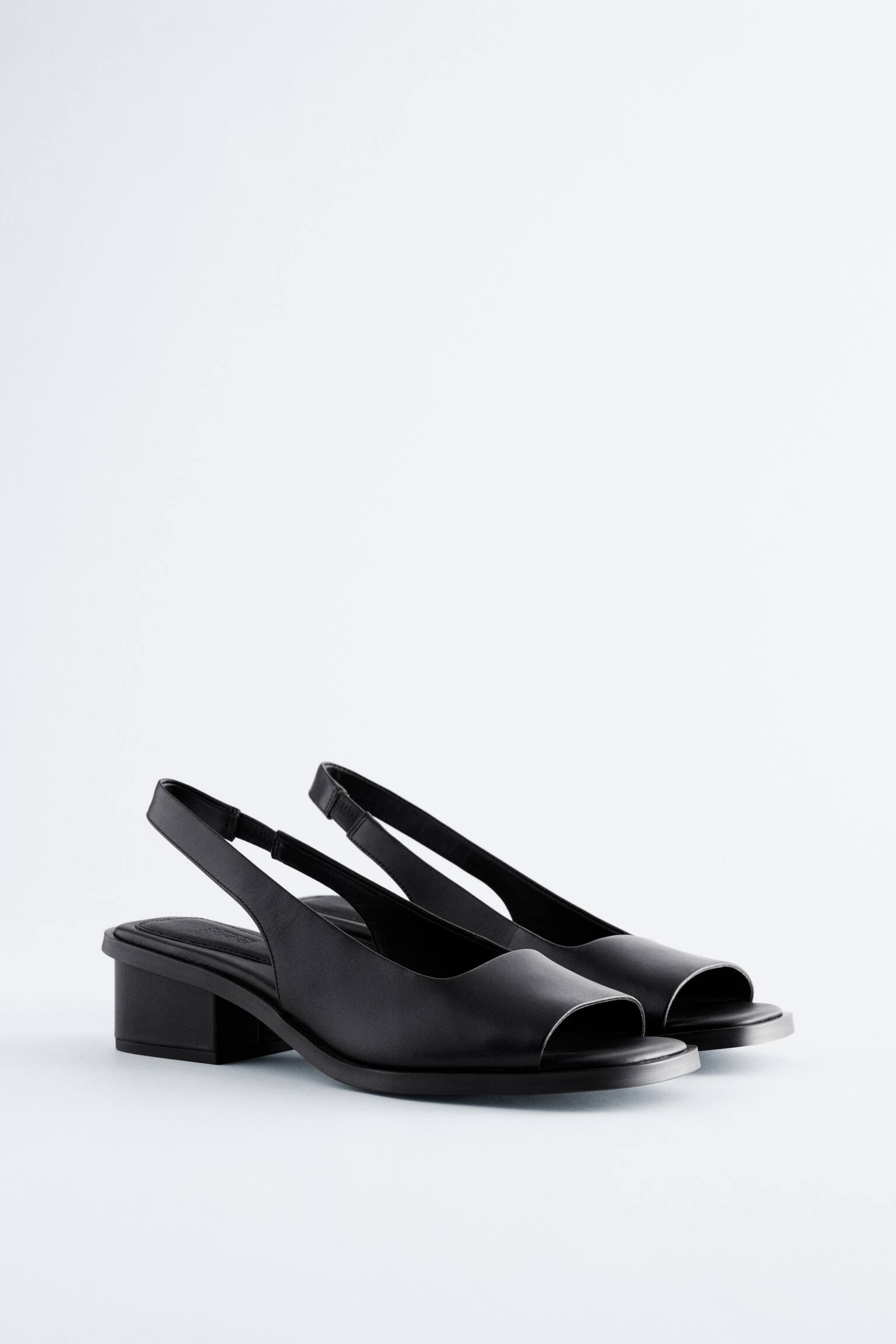 Slingbacks i nappaläder - Svart/Mörkgrön/Crèmevit - 2