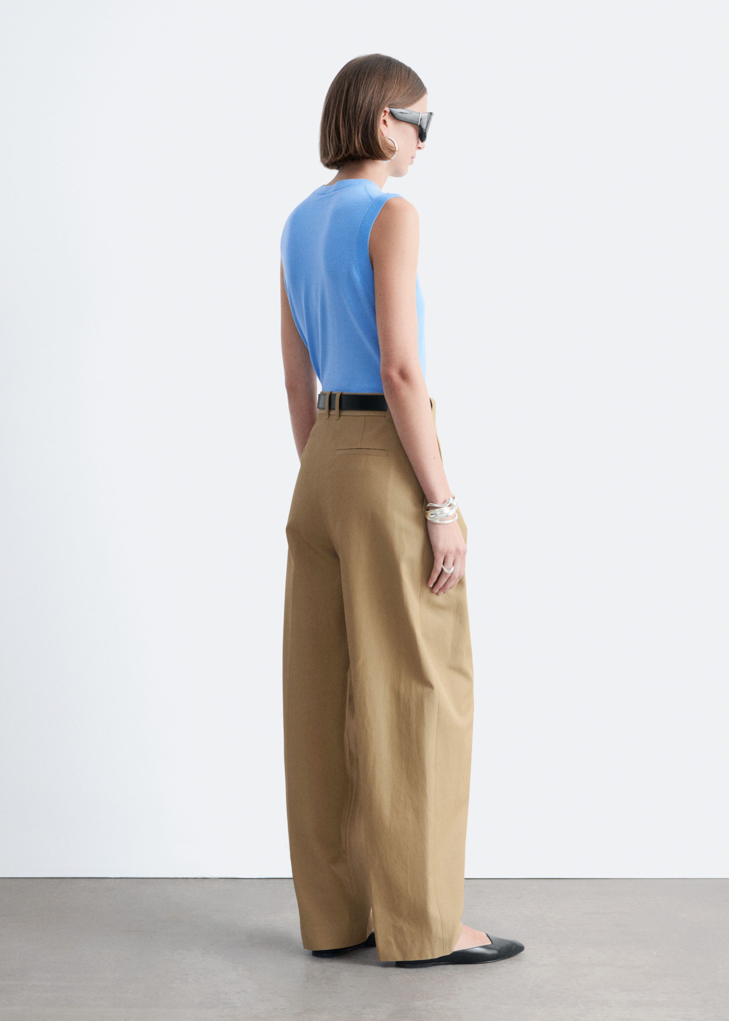 Image of Pleated Barrel-Leg Trousers