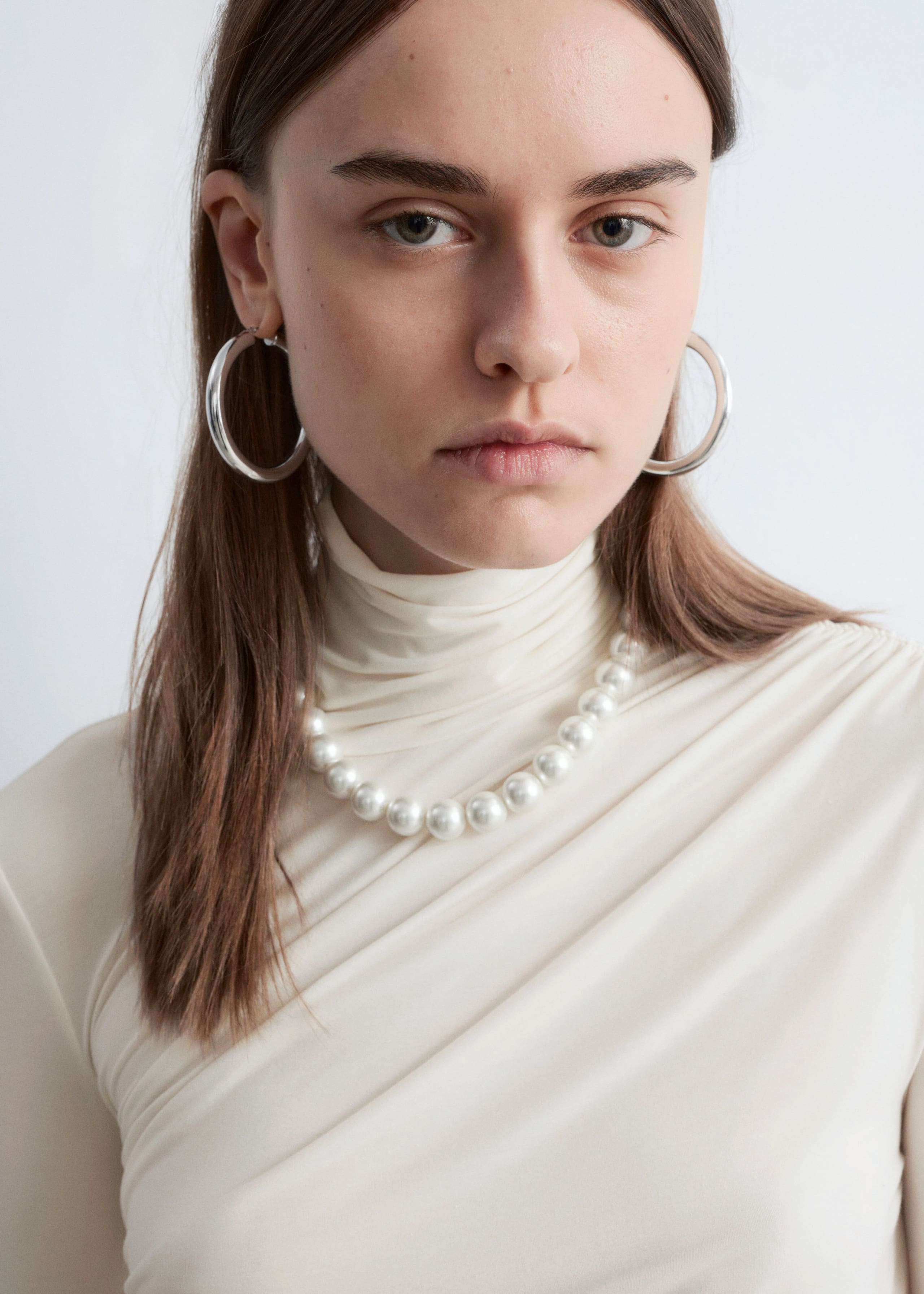 Draped Turtleneck Top - Red - Lookbook