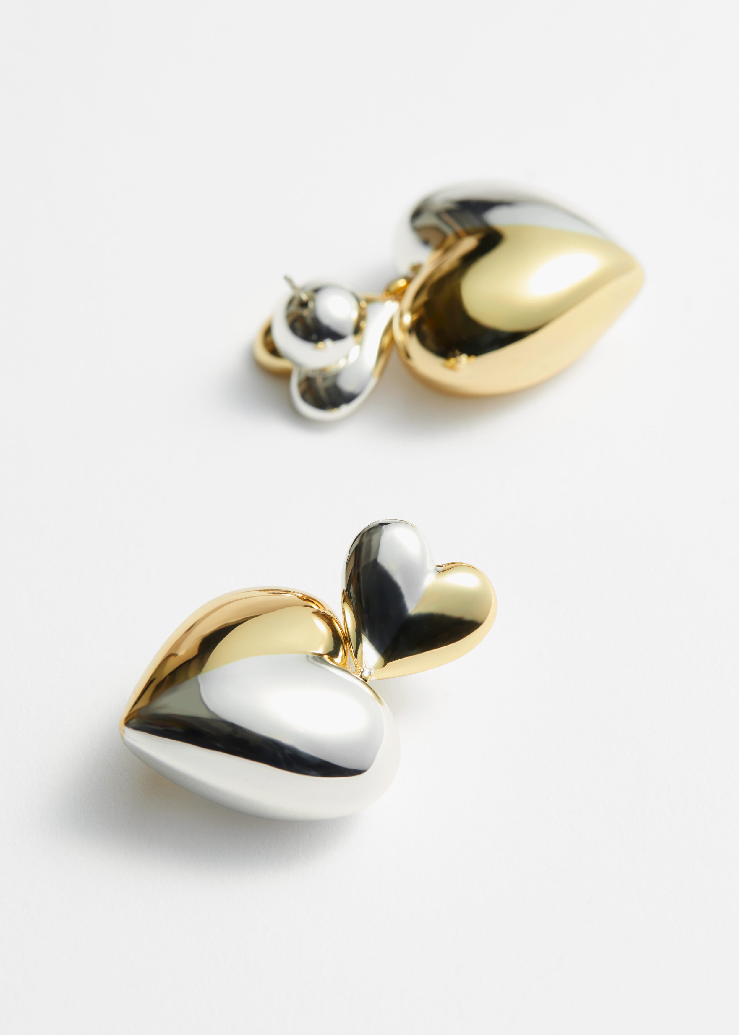 Heart Pendant Earrings - Gold/Silver - & Other Stories GB