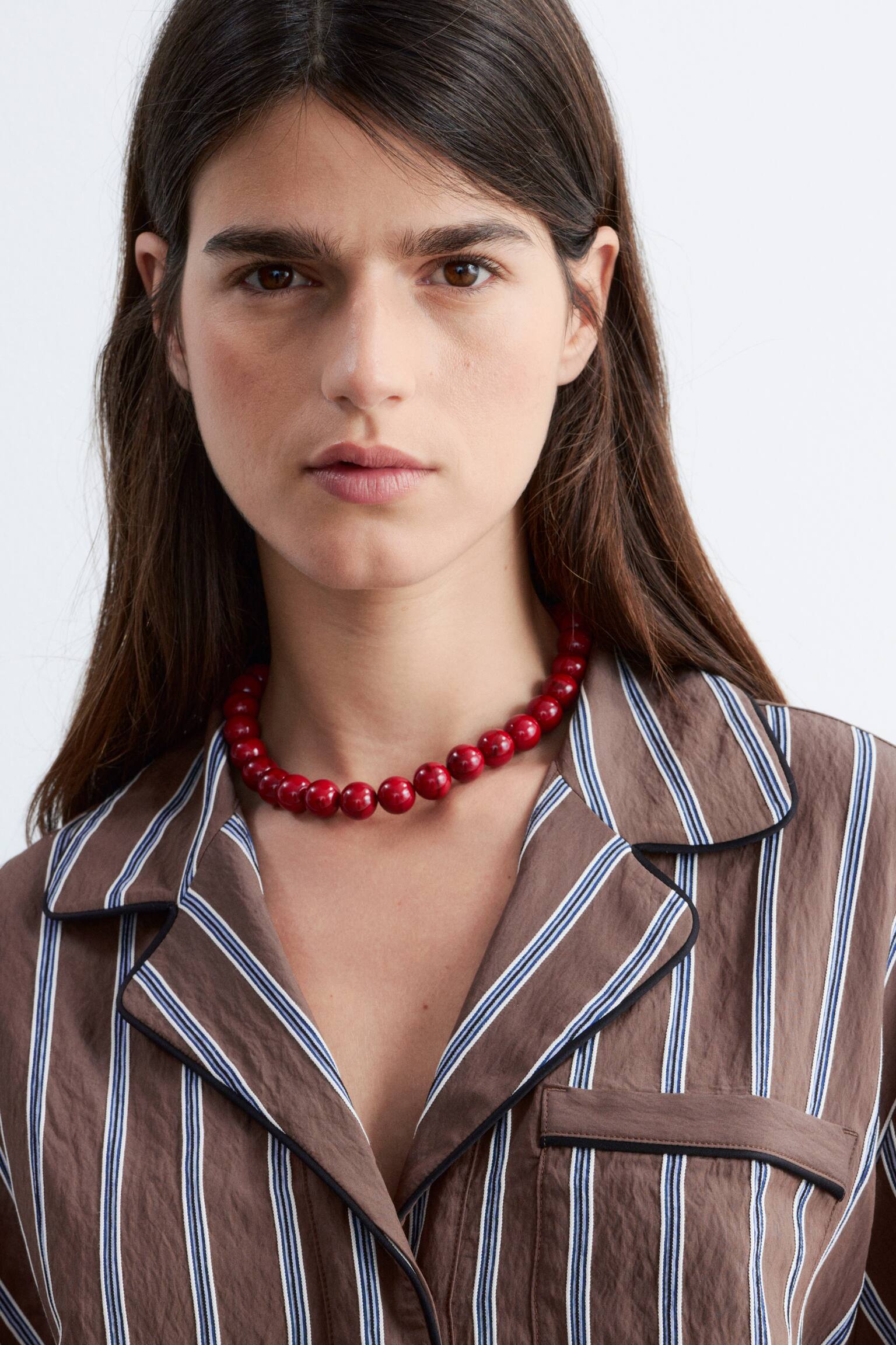 Striped Resort Shirt - Brun-/blårandig - 5