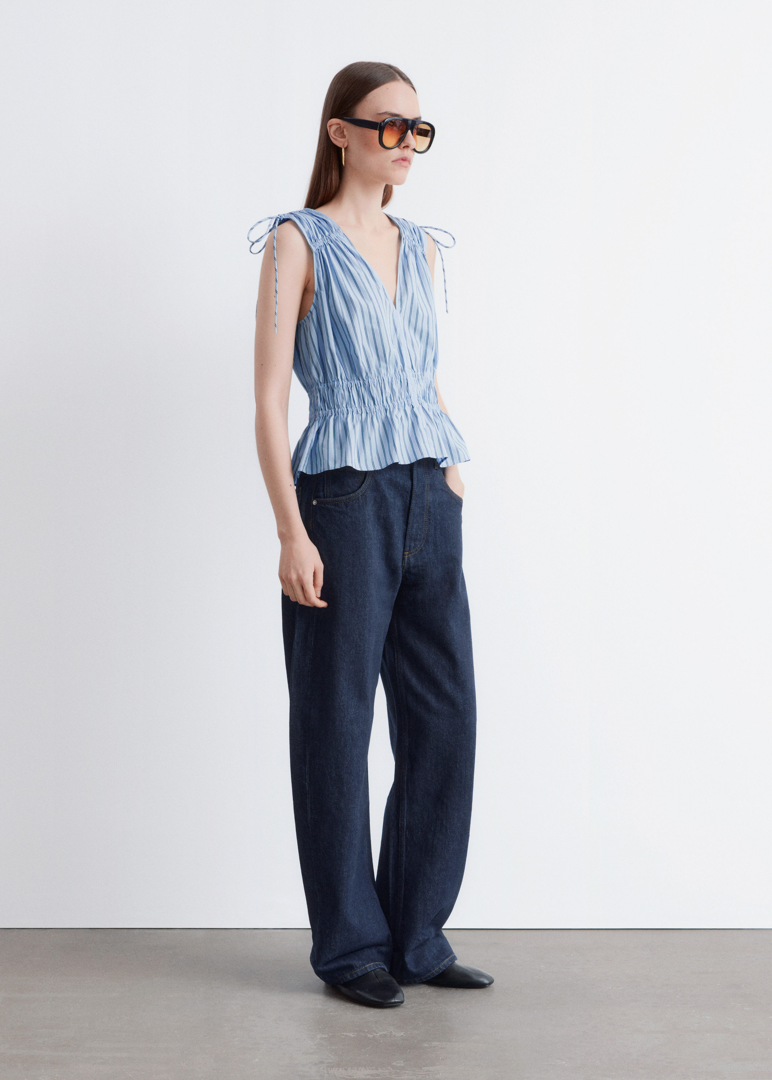 Gathered Top - Blue Stripe - & Other Stories US