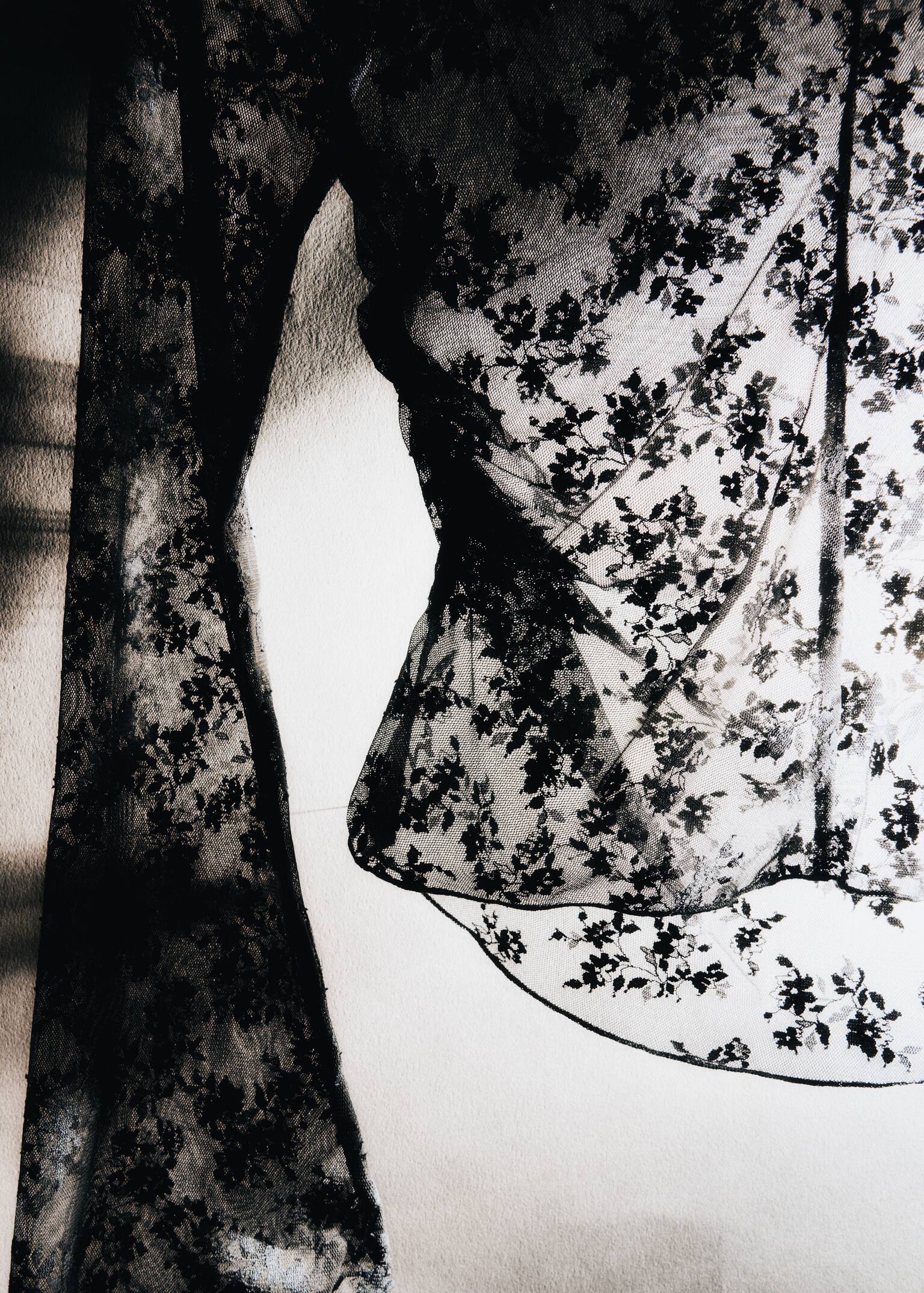 Top in pizzo a maniche lunghe - Nero/Marrone kaki/Marrone scuro - 6