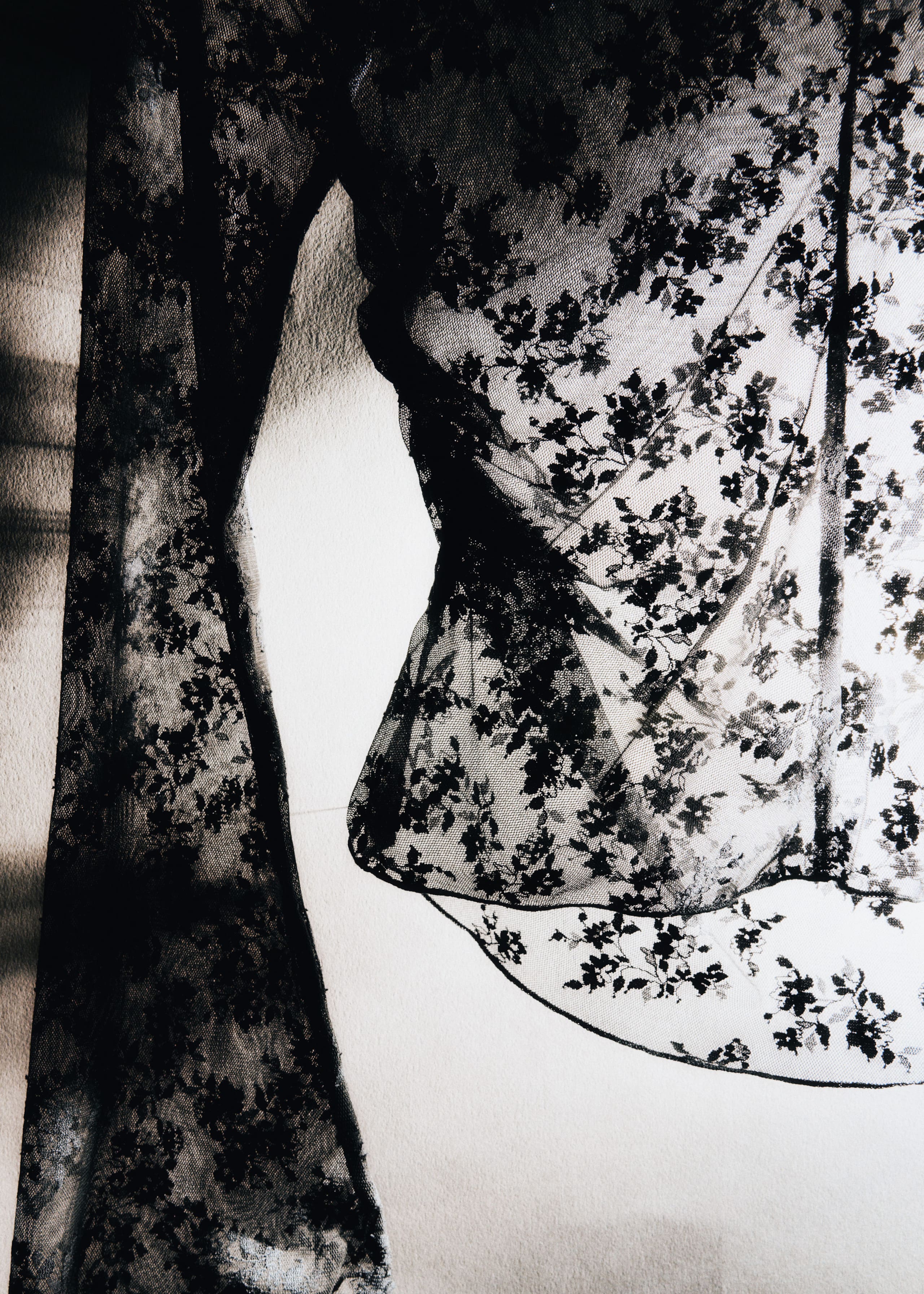 Image of Top in pizzo a maniche lunghe