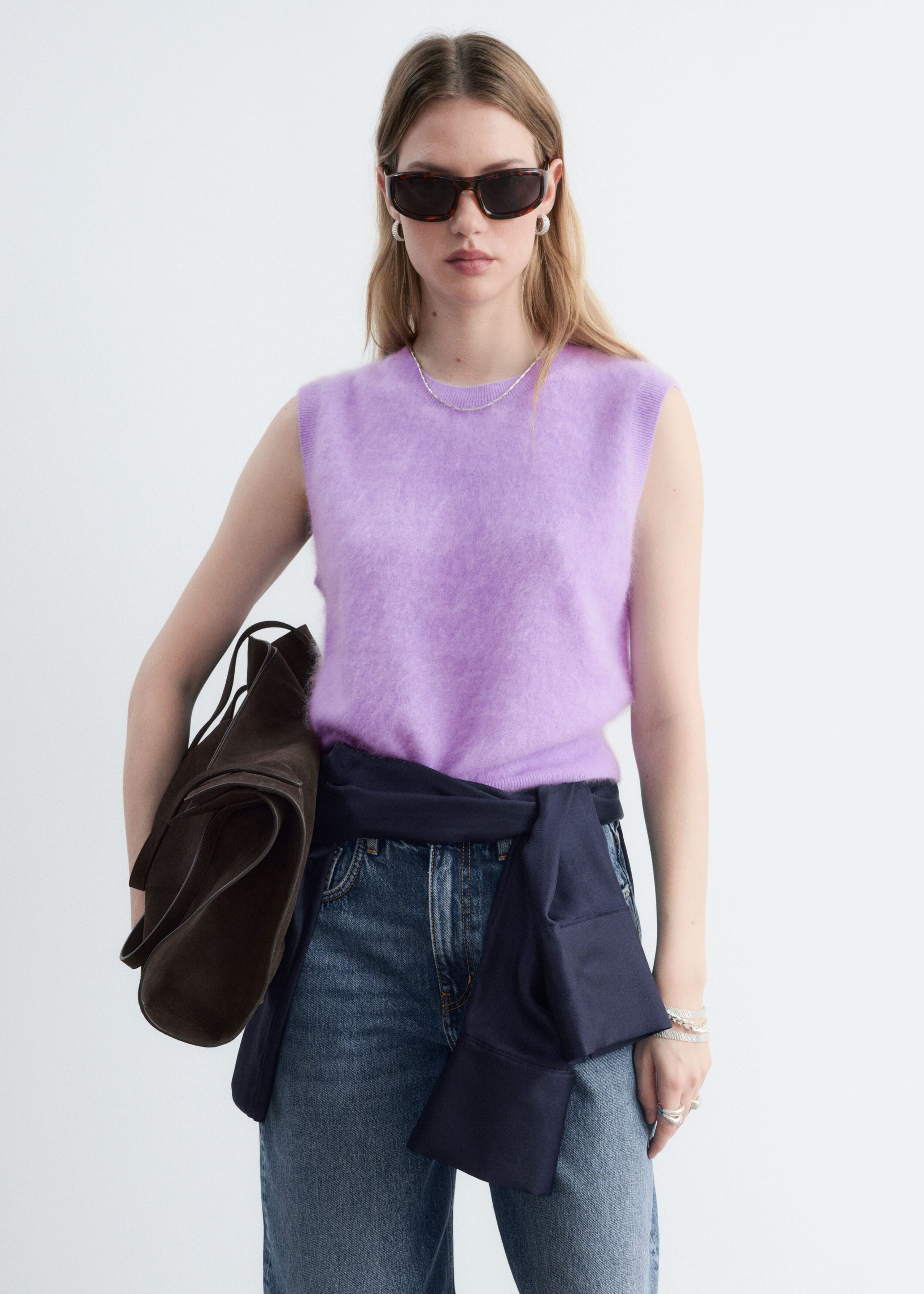 Brushed Cashmere Vest - Lilac - Still Life