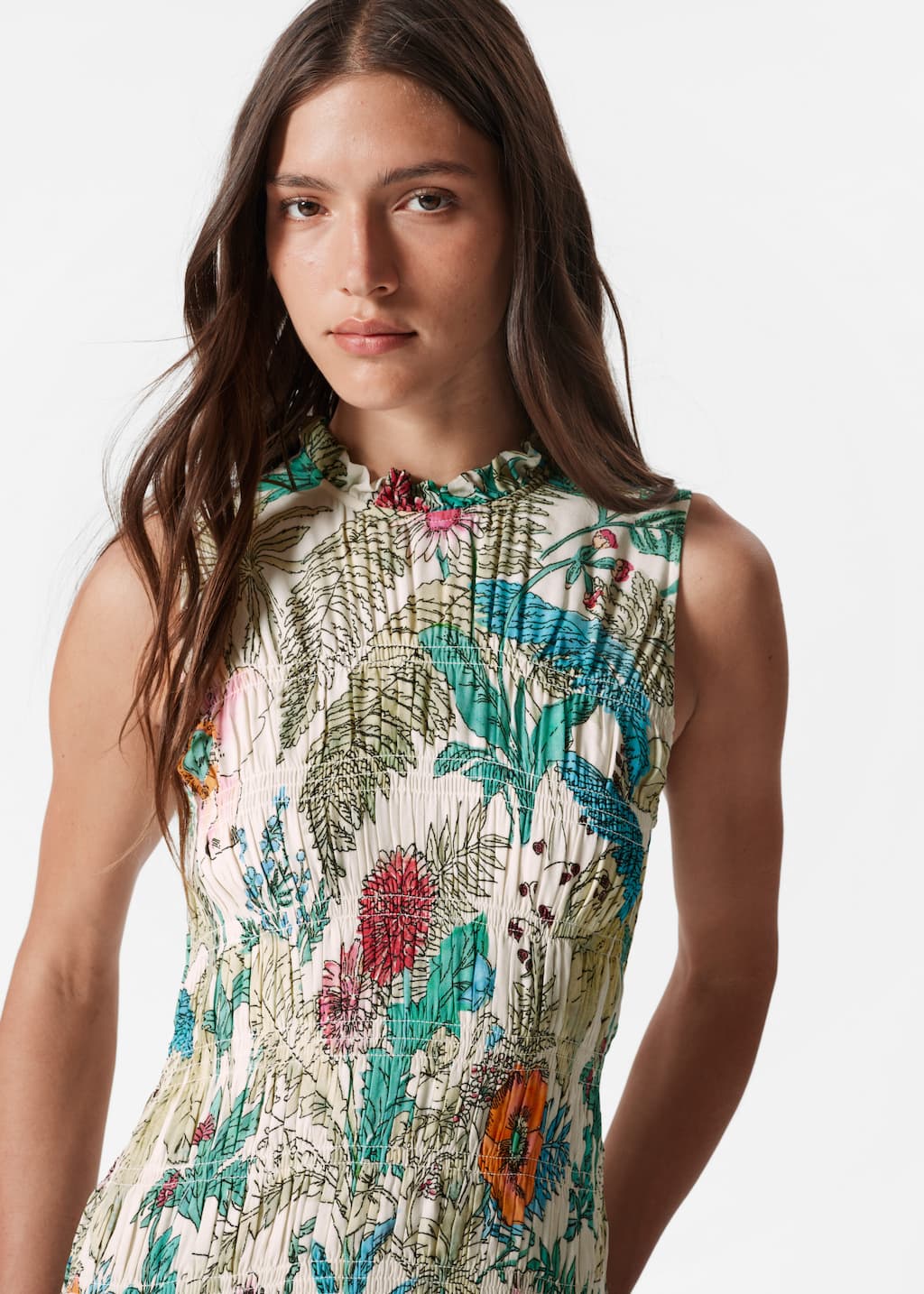 Smock Mini Dress - Floral Pattern - Lookbook