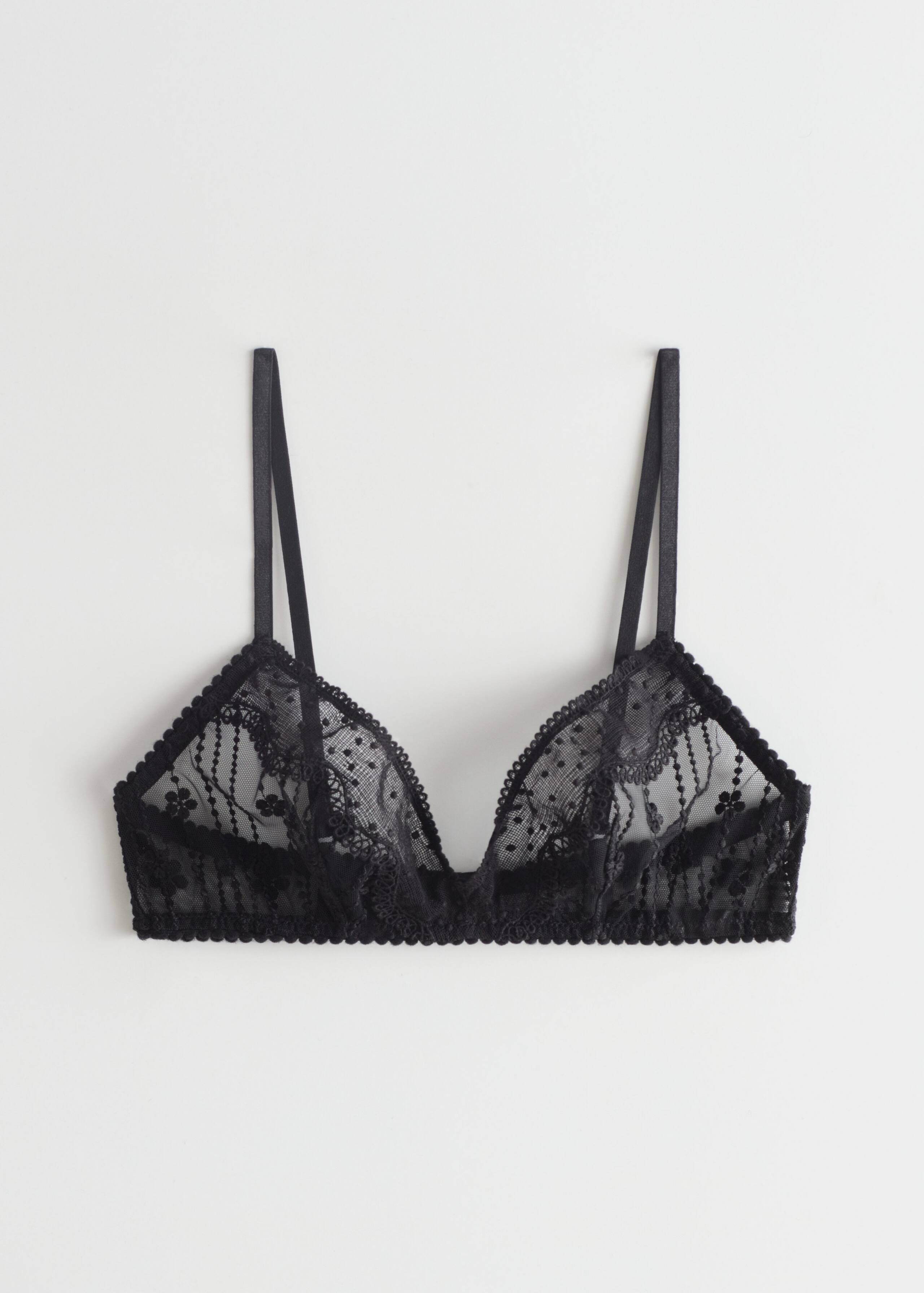 Scalloped Lace Soft Bra - Black - Still Life
