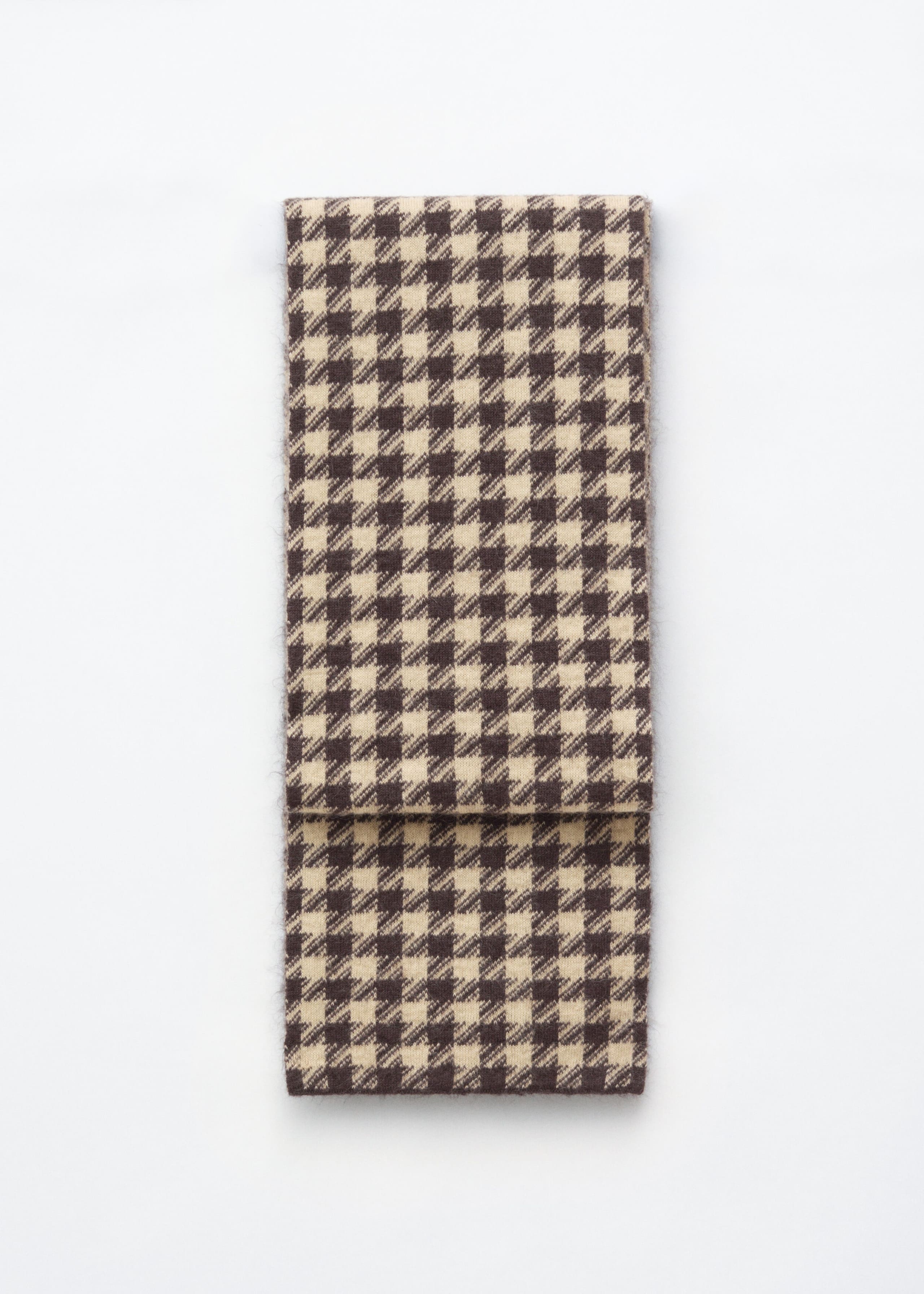 Mohair-Blend Houndstooth Scarf - Beige/Houndstooth - Still Life