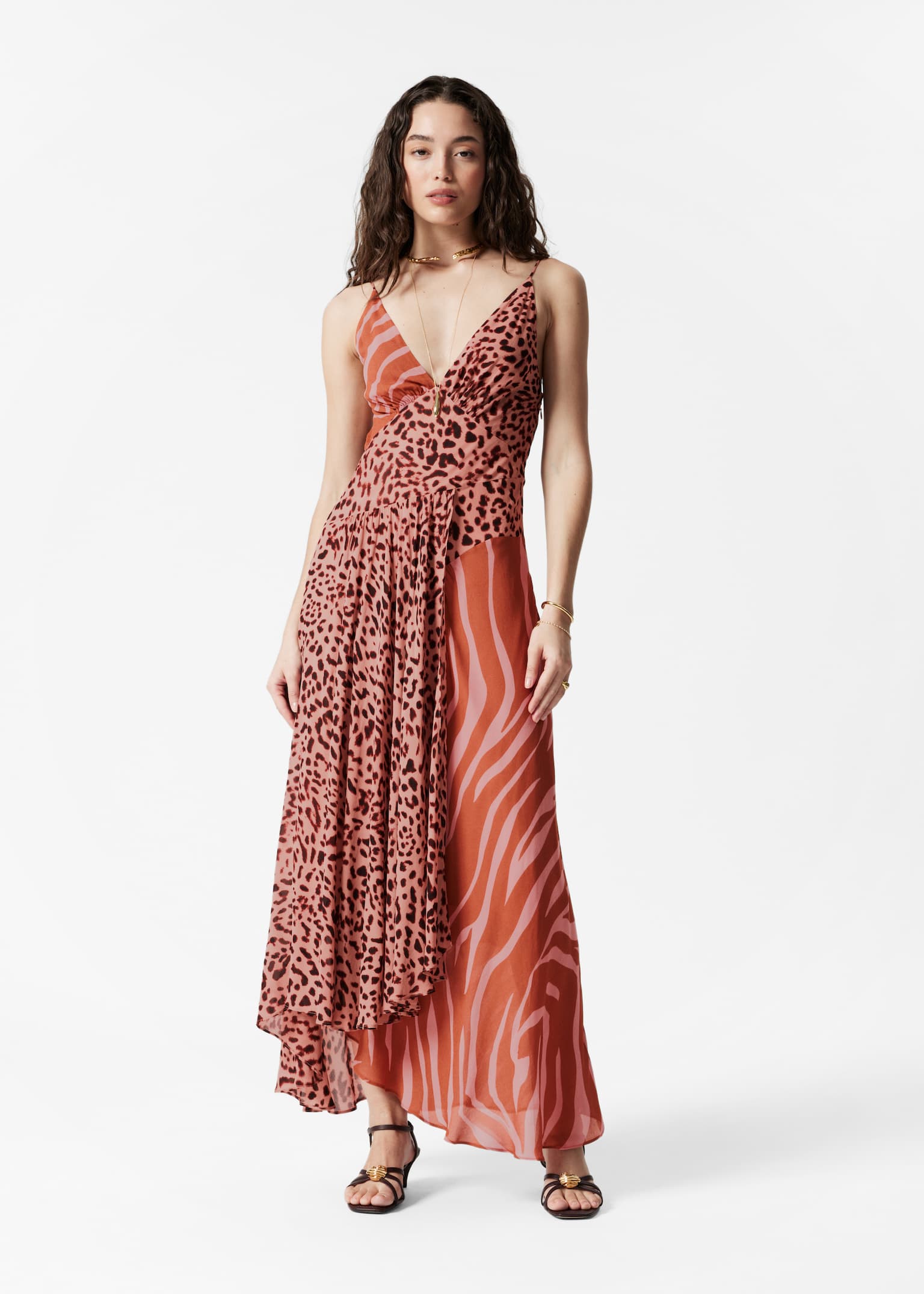 Maxivestido de tirantes - Estampado animal