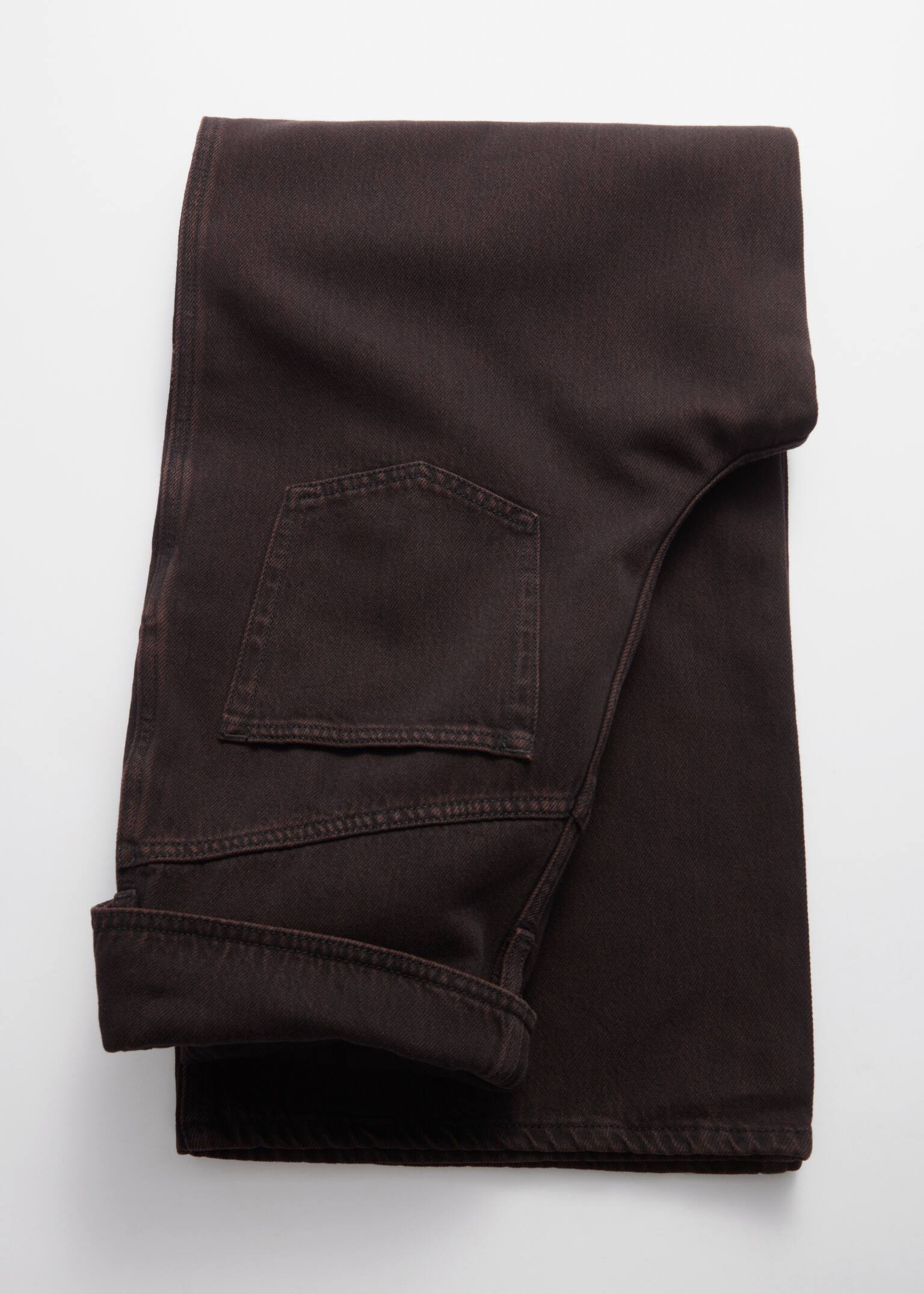 Paperbag-Jeans mit weitem Bein - Dunkelbraun - 3