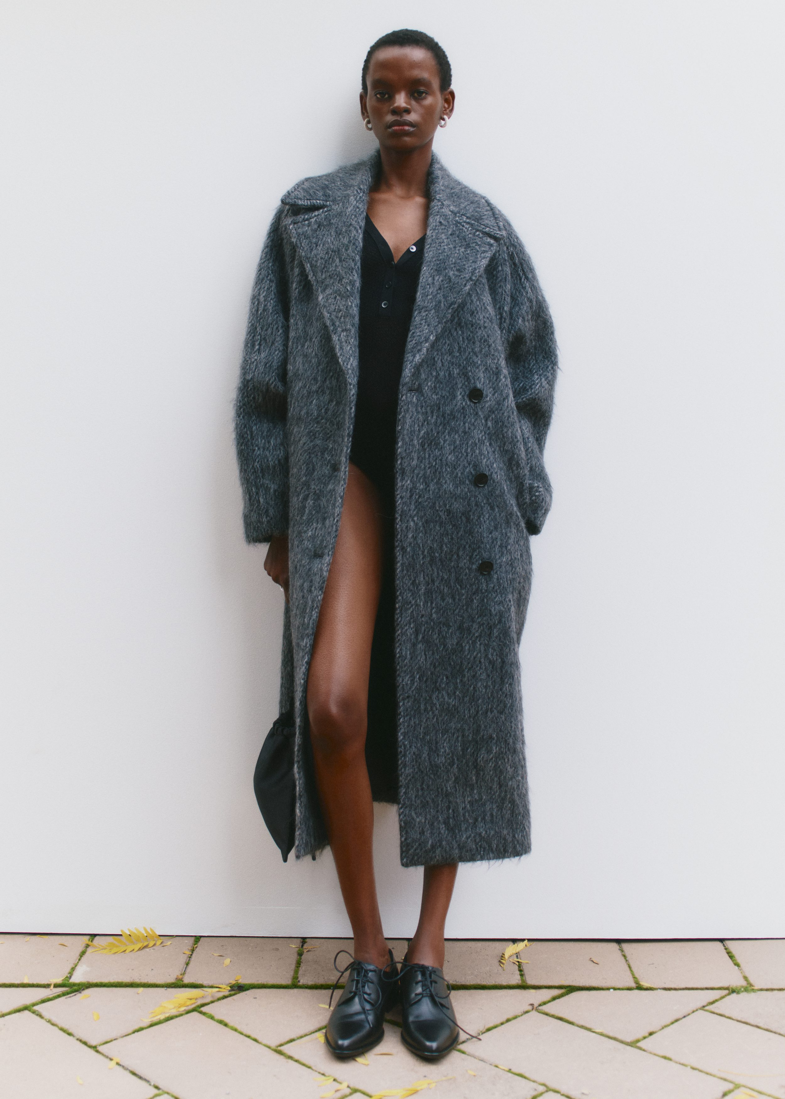 Brushed Wool-Blend Coat - Dark Grey Melange - & Other Stories US