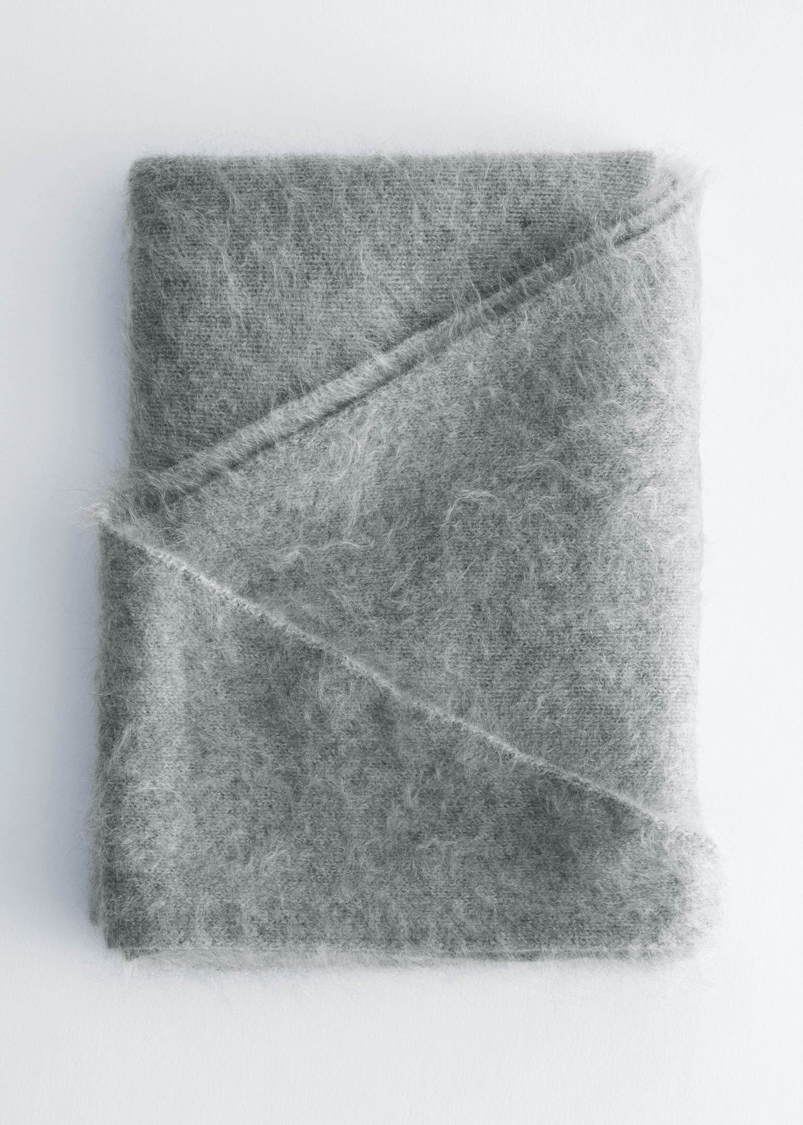 Brushed Cashmere Triangle Scarf - Grey - Still Life