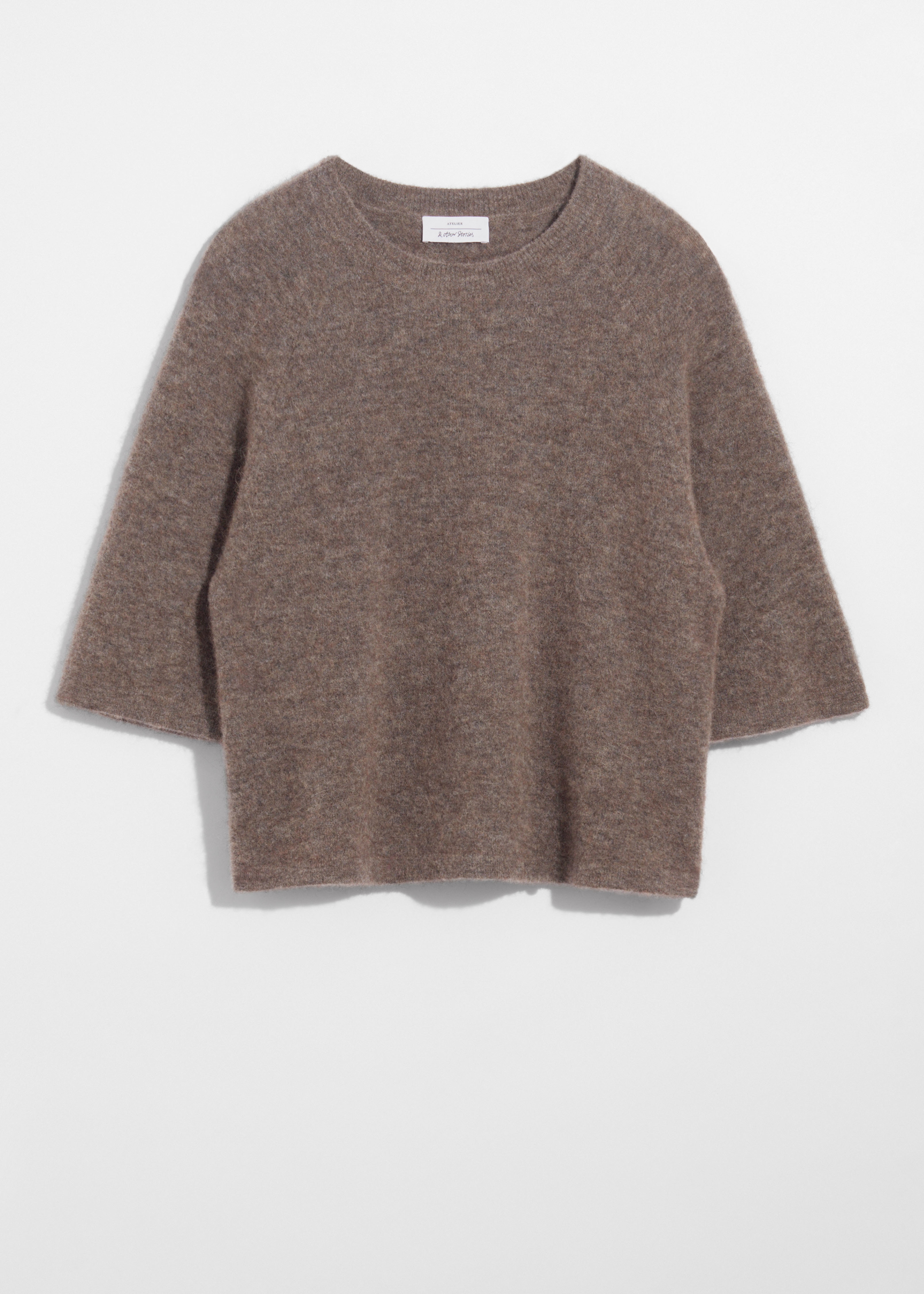 Strickoberteil aus Alpaka-Mix - Graubraun/Hellbeige/Grau/Weinrot/Rot/Schwarz