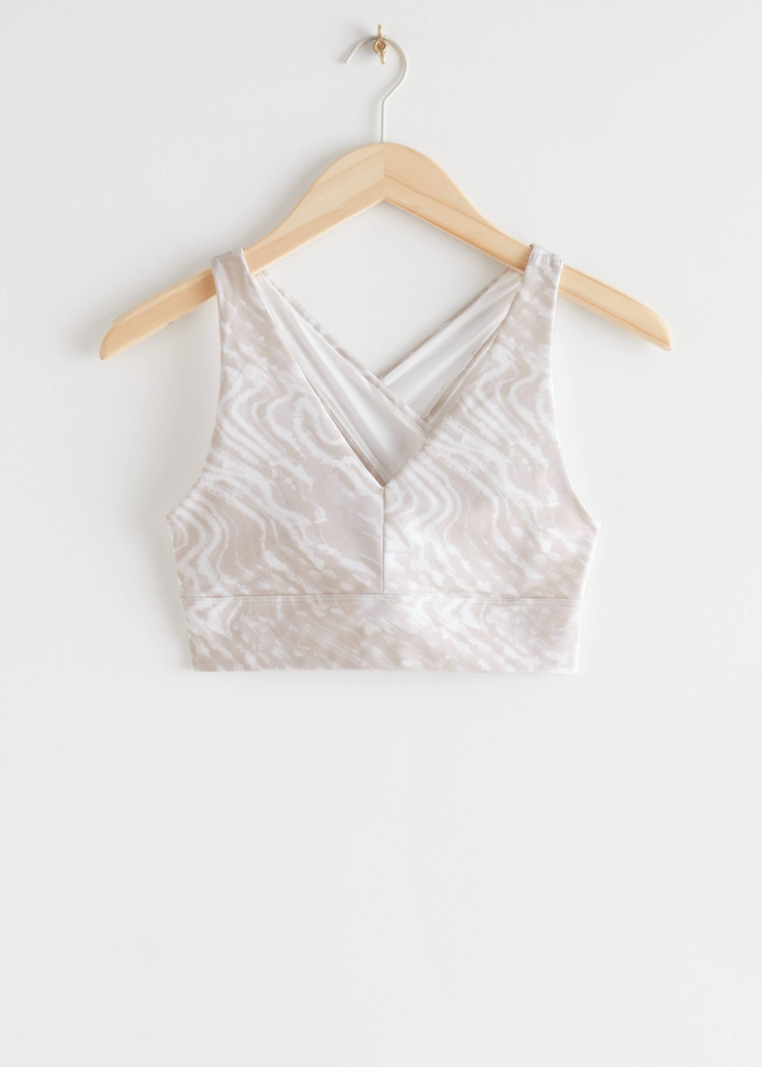 CrissCross Yoga Bra - Beige Marble - Bodegón