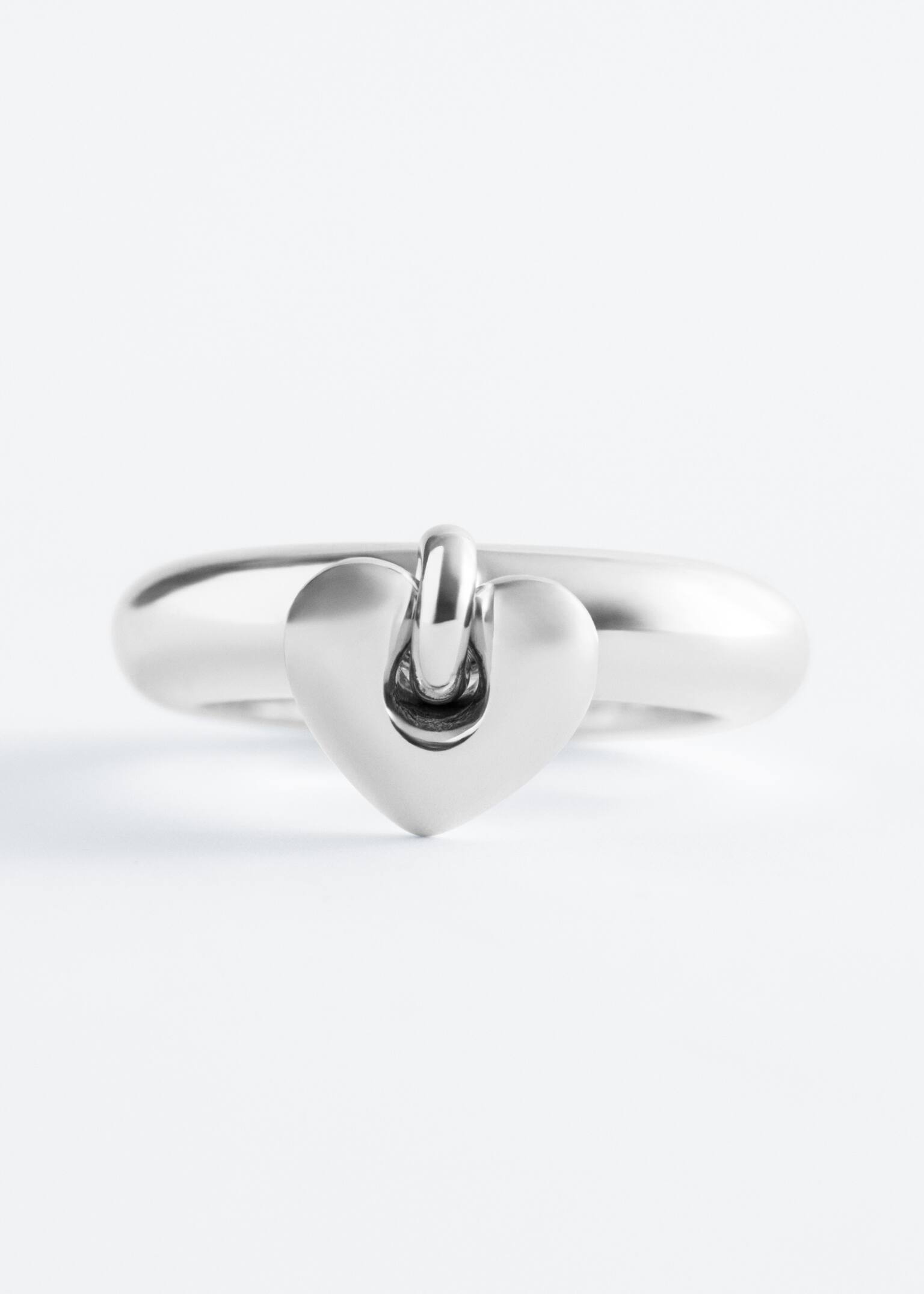 Heart Pendant Ring - Silver/Gold - 3