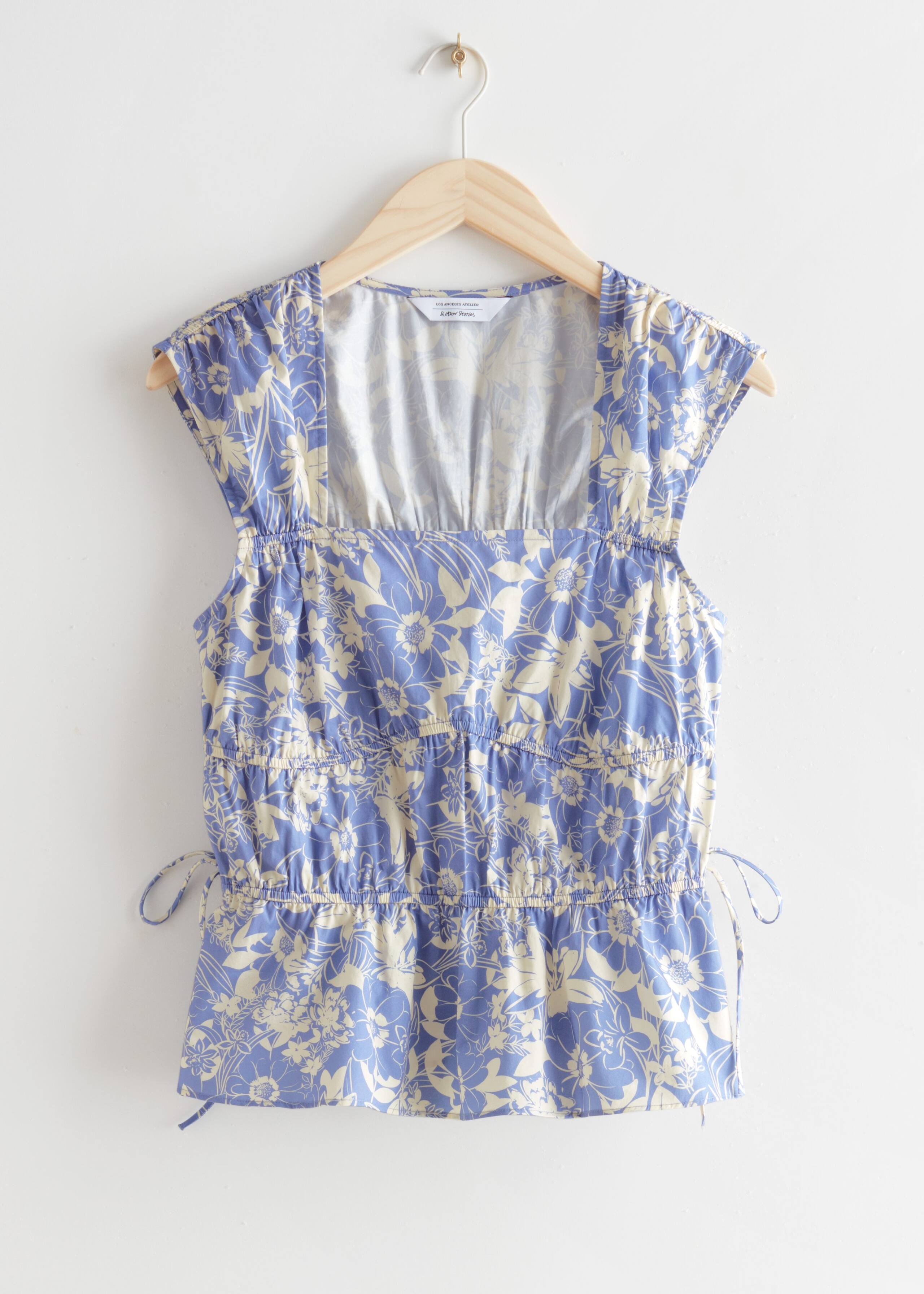 Shirred Cotton Top - Lilac Florals - Still Life