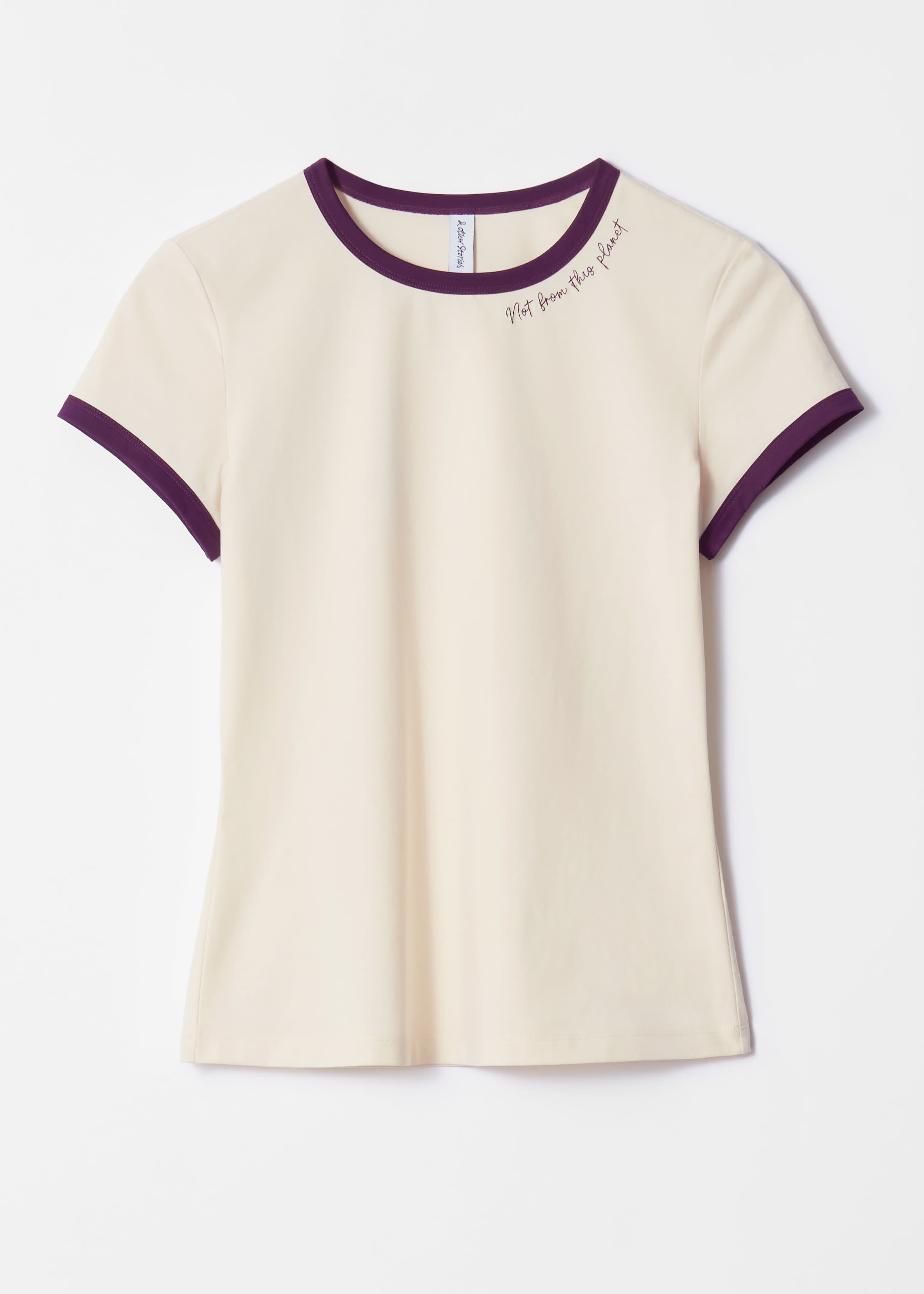 Ver imagen más grande: Camiseta bordada - Crema/Morado - MUJER | H&M ES 1