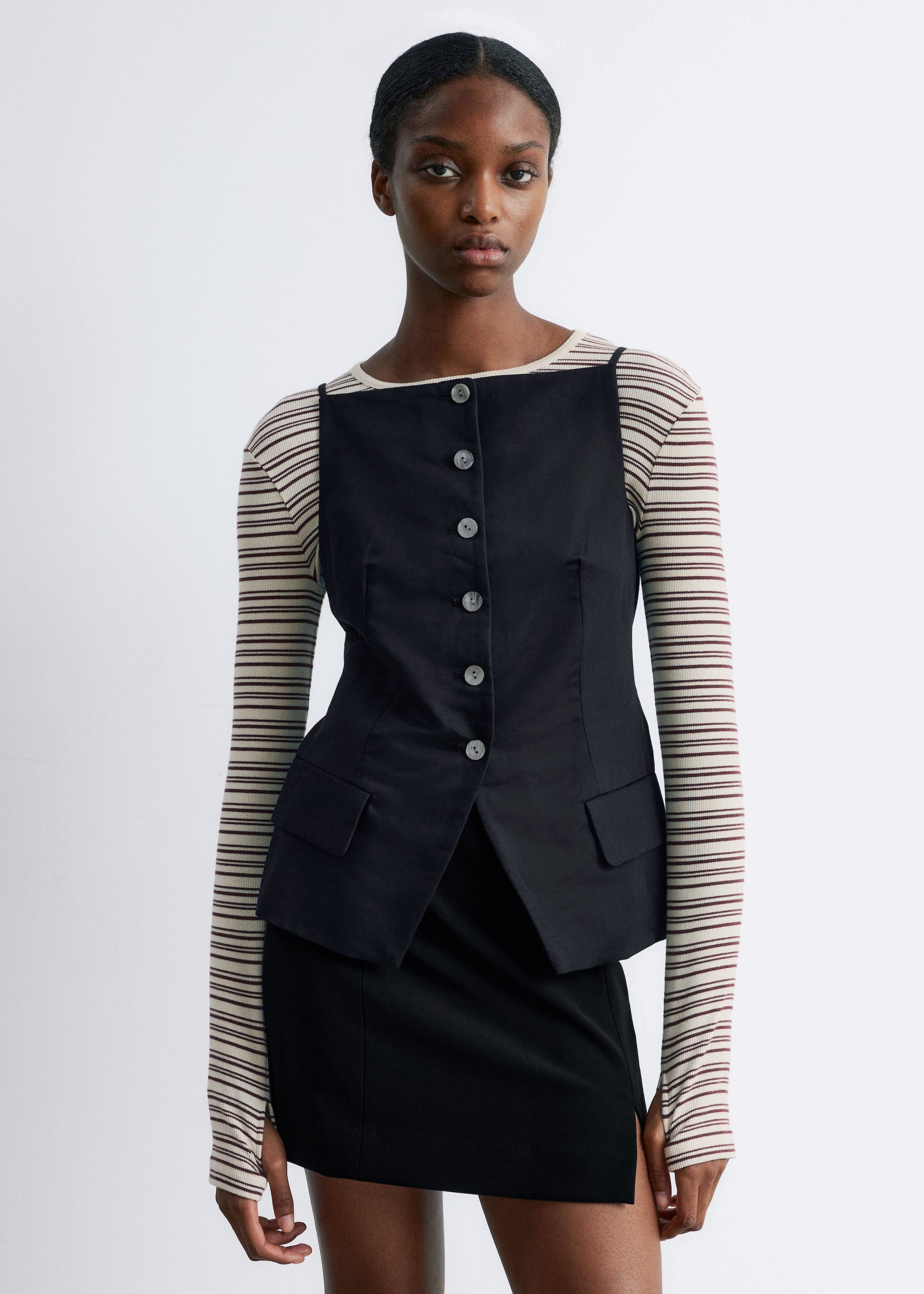 View larger image: Tailored Vest Top - Black - Ladies | H&M GB 1