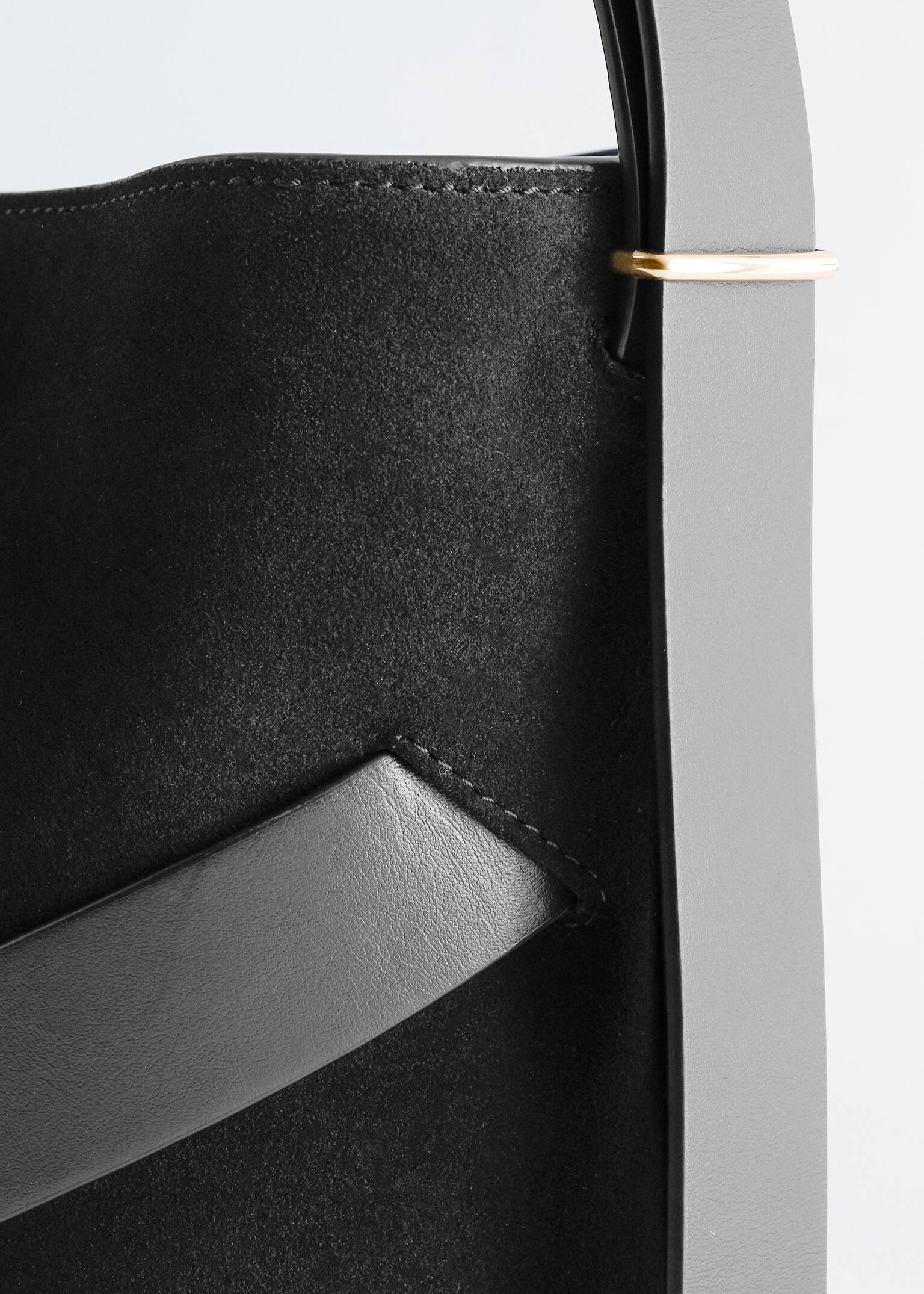 Zamszowa torba - Czarny zamsz/Brązowy zamsz - 4