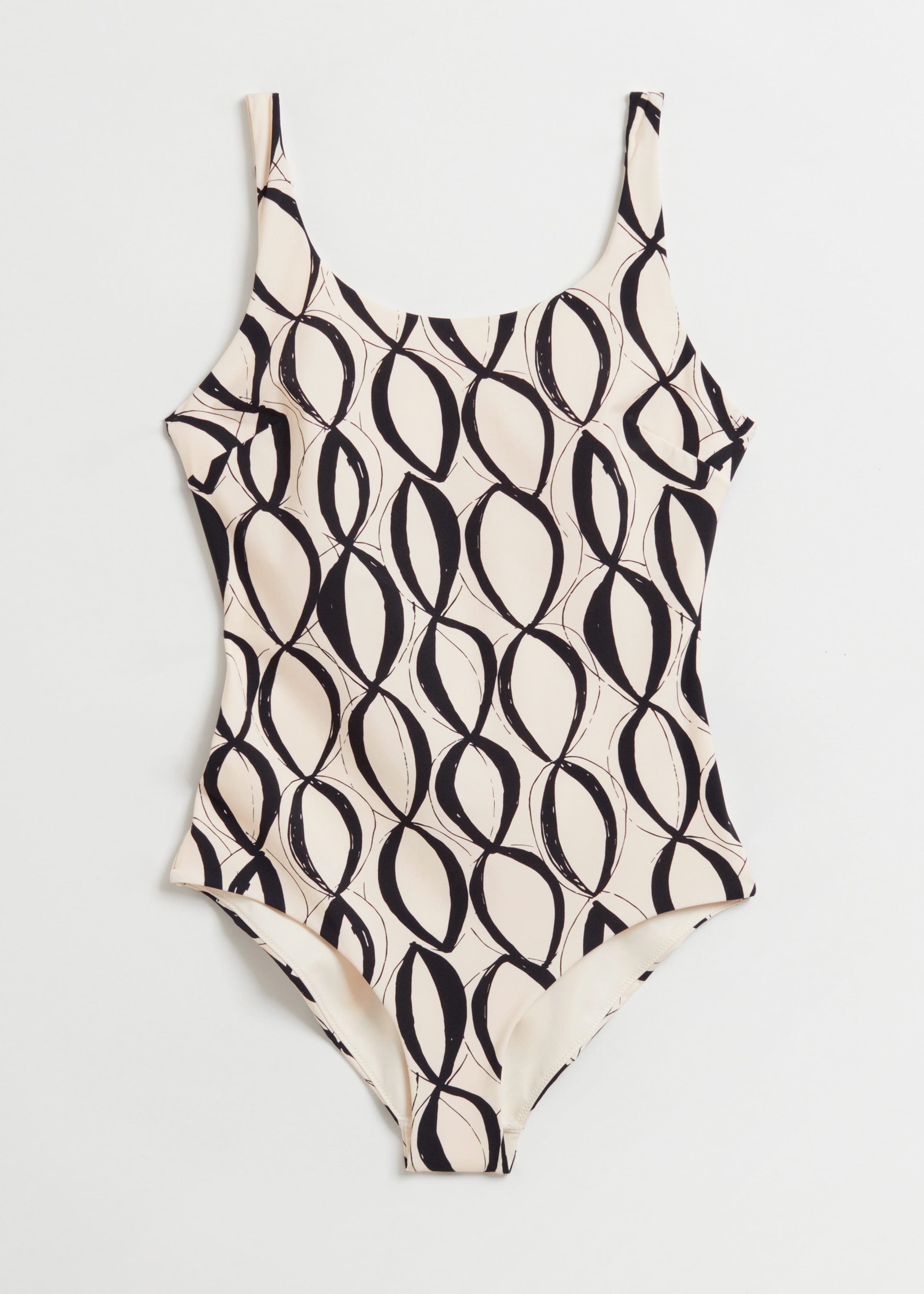 GeometricSwimsuit - Black/White Geometric Print - Bodegón