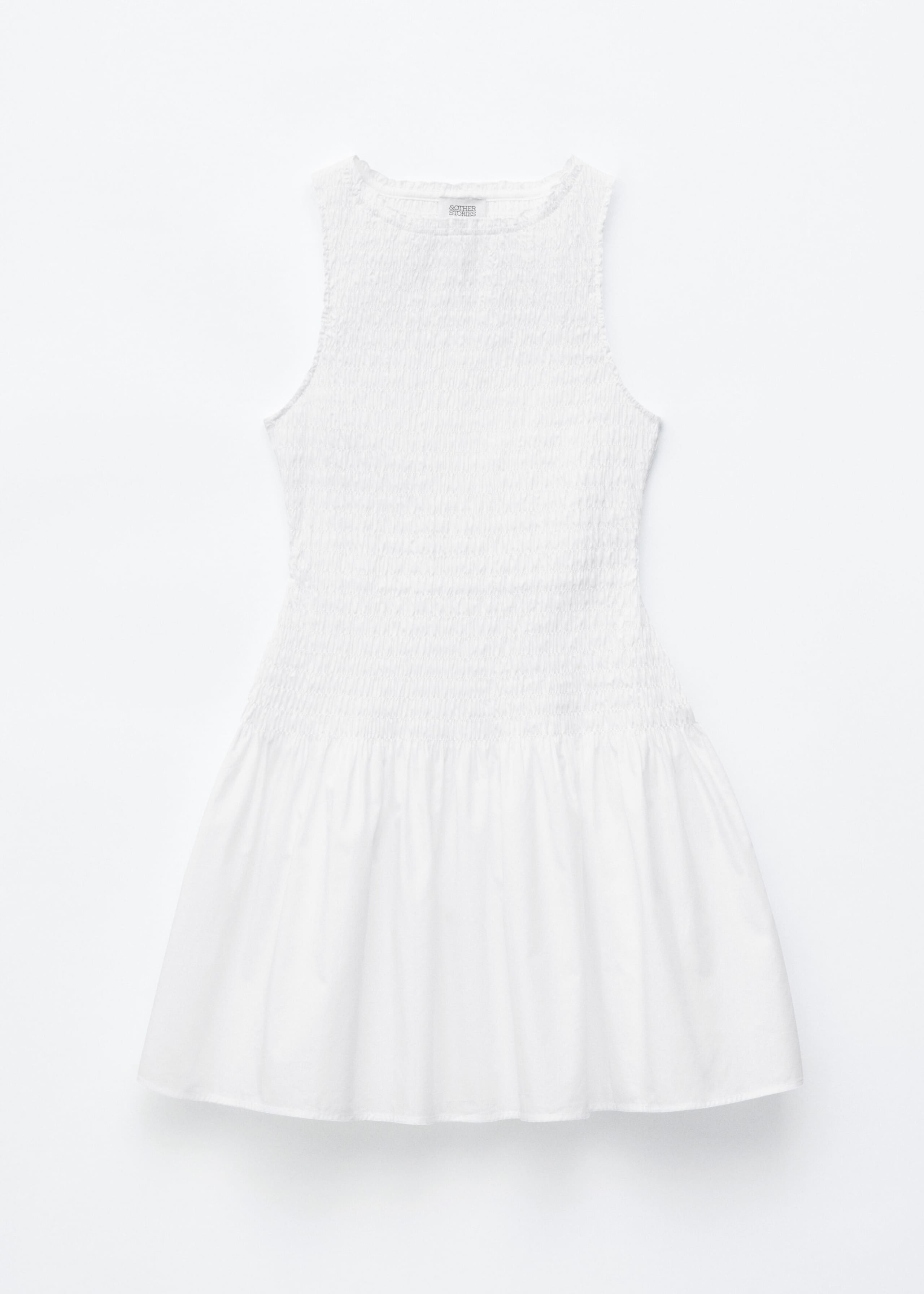 Smocked Cotton Poplin Mini Dress - Dark Brown - Still Life