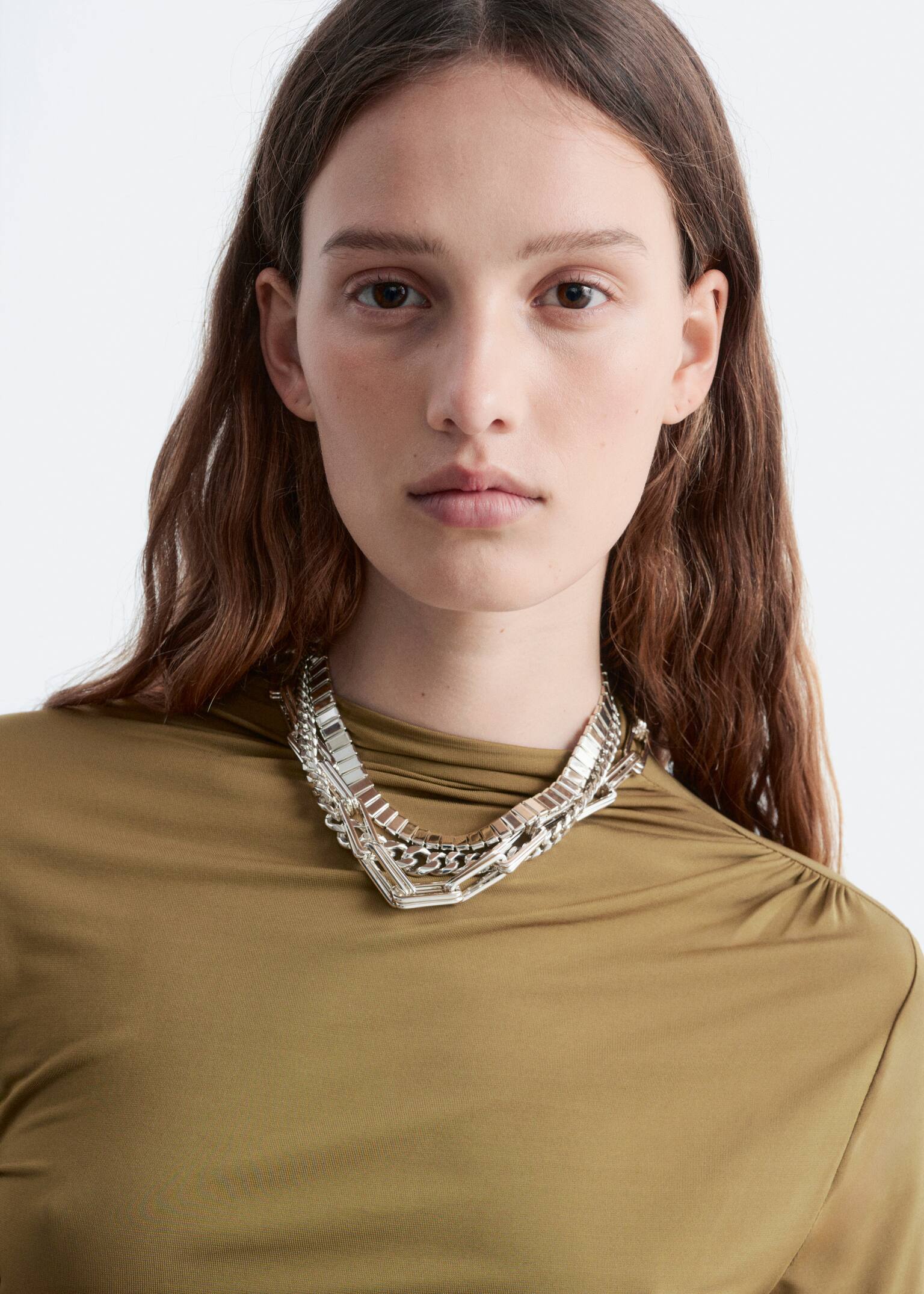 Draped Top - Light Brown/Red - 5