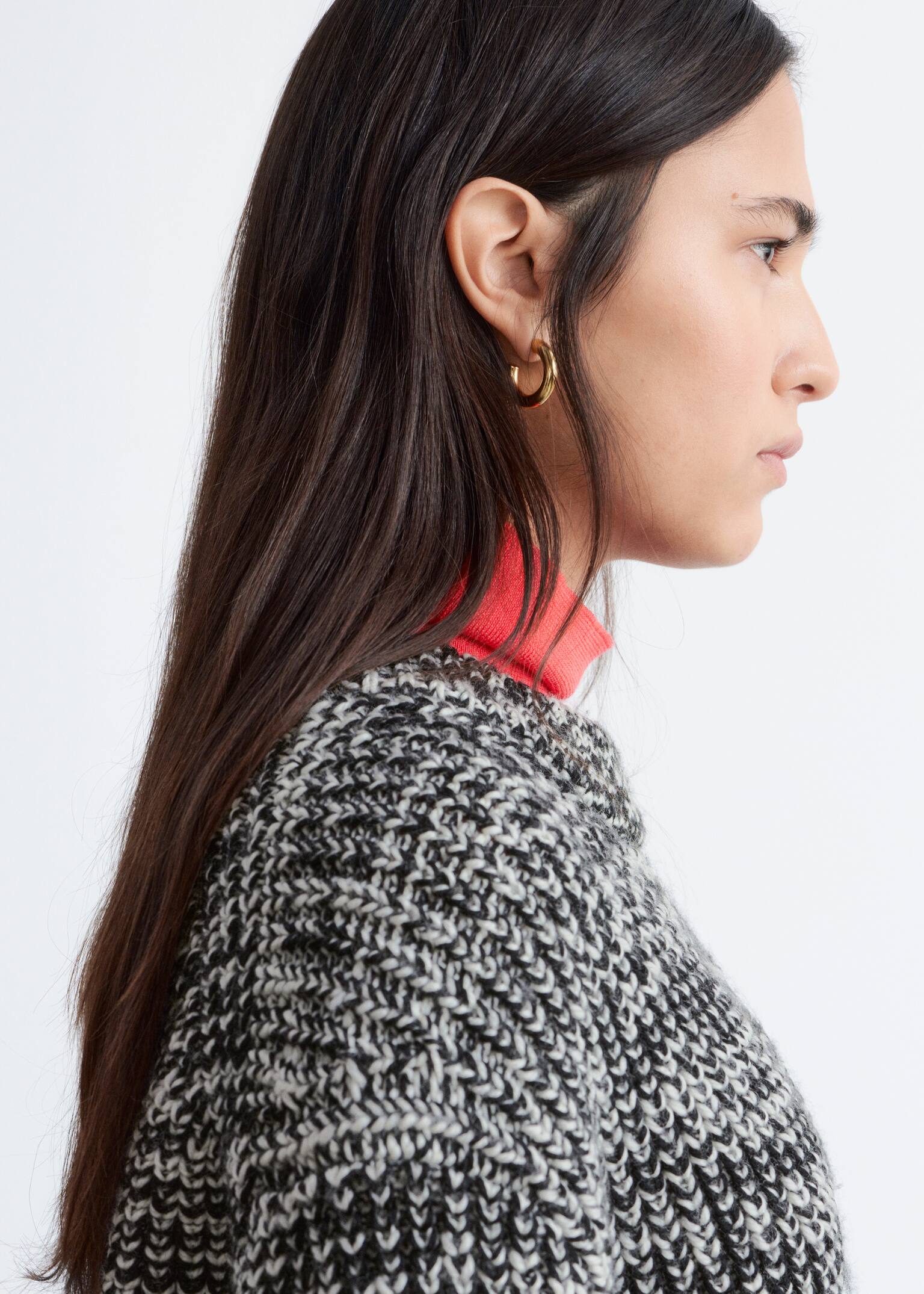 Oversized Wool Jumper - שחור/לבן - 7