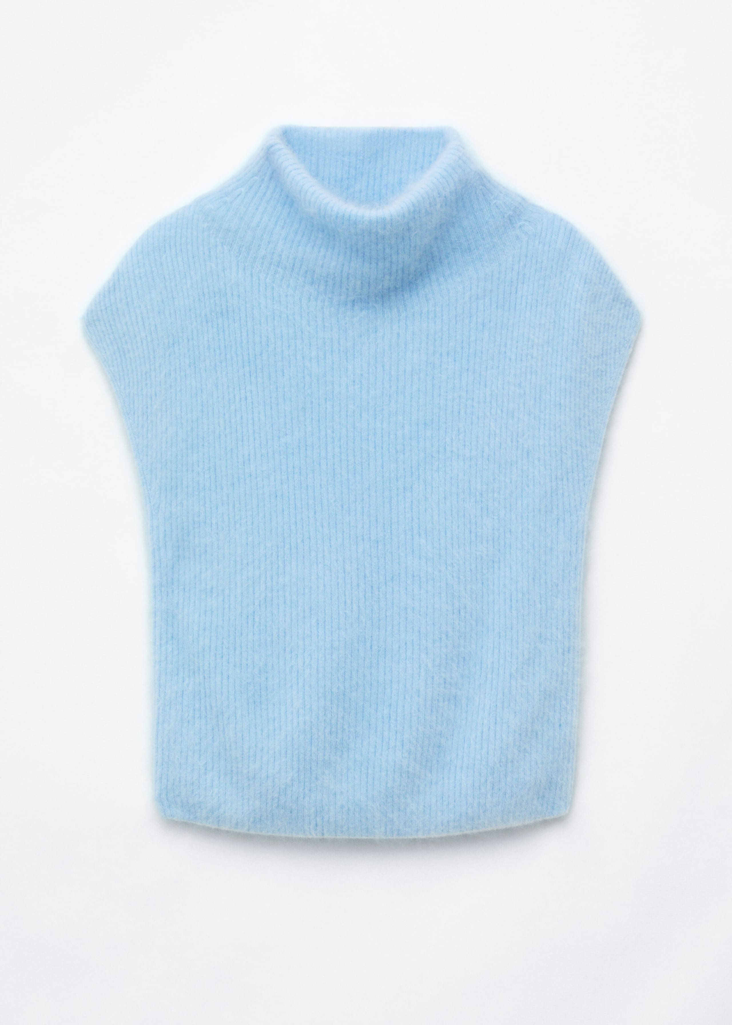 Cashmere Rib Mock Neck Top - Light Blue - Still Life