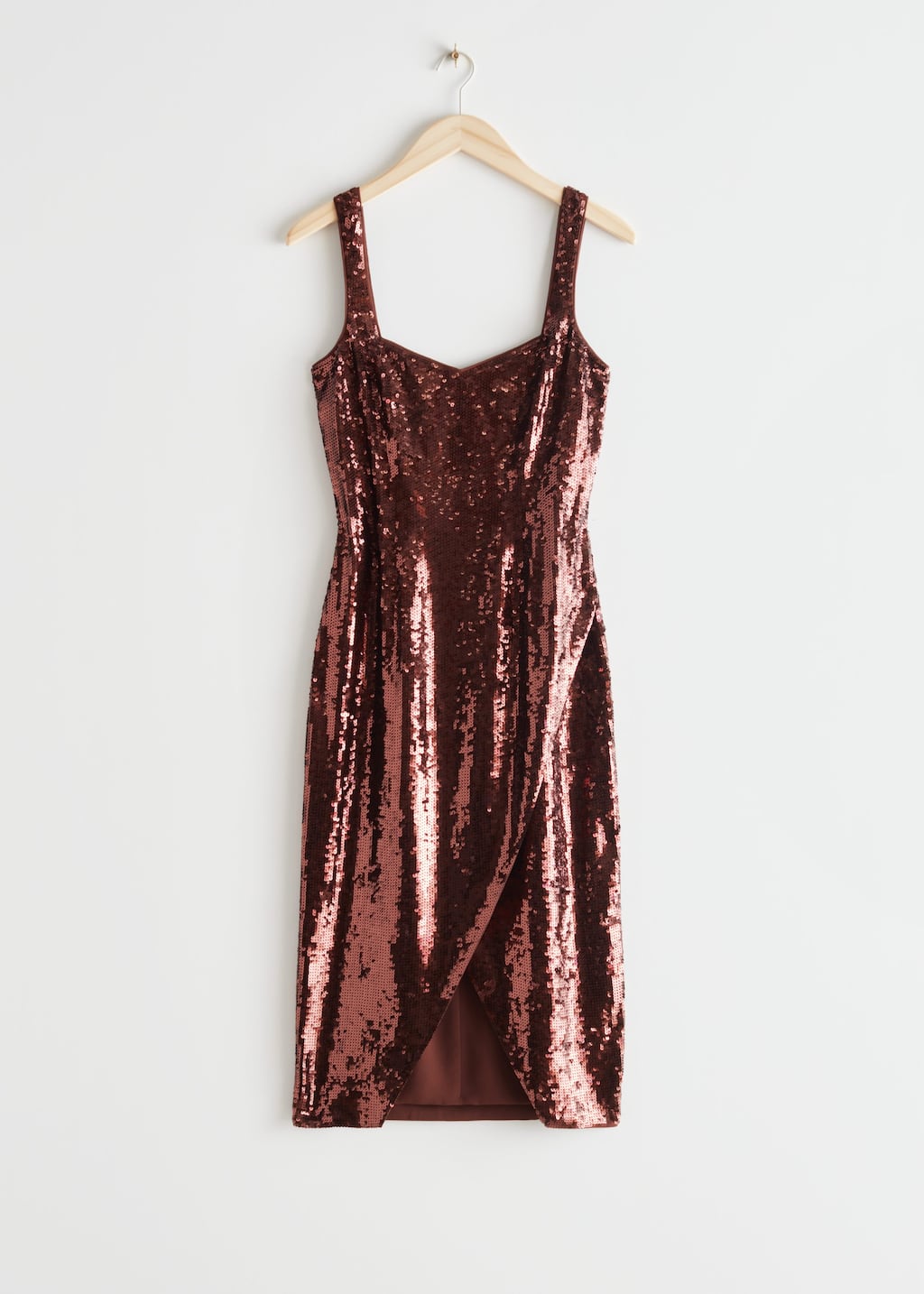 Strappy Sequin Midi Dress - Bronze Sequins - Bodegón