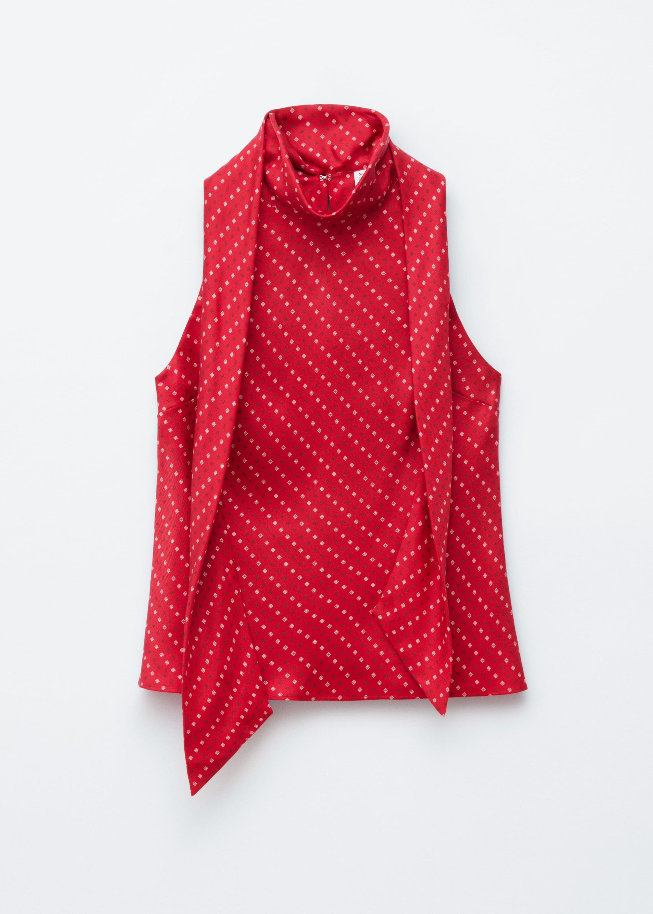 Image of Scarf-Neck Silk Top