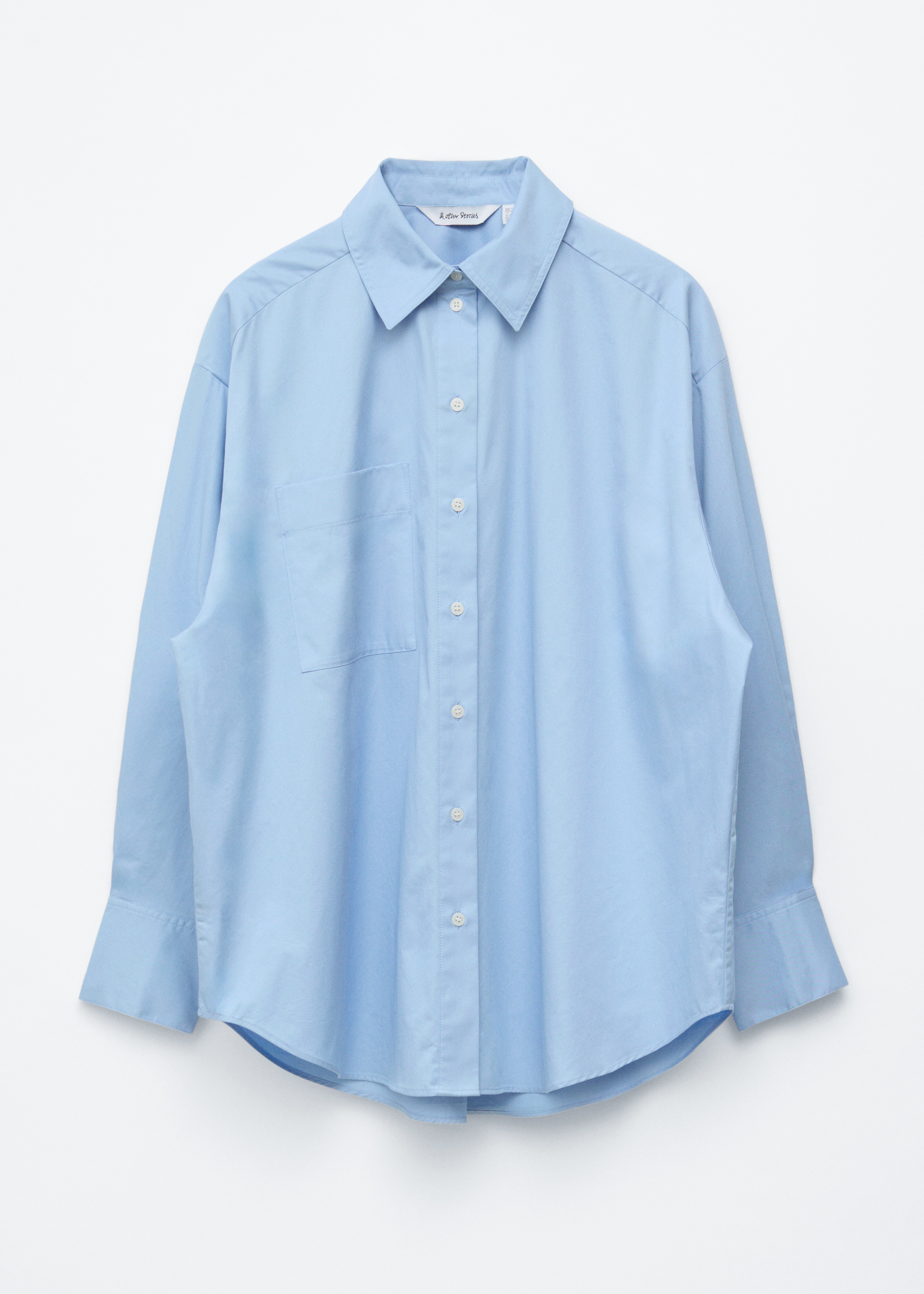Chemise oversize - Bleu clair/Rayures blanches/marron