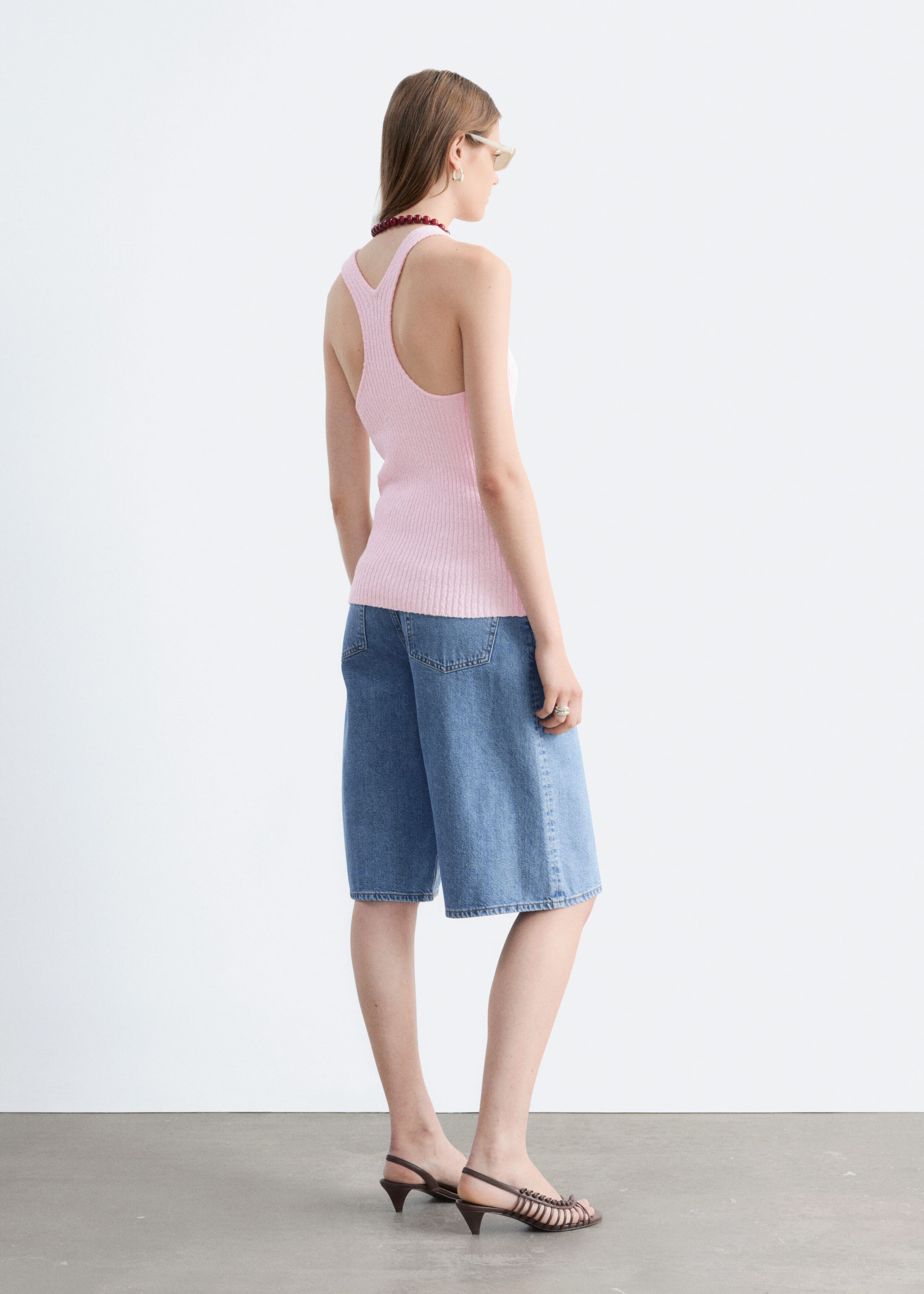 Cotton Racerback Top - Pink - Lookbook