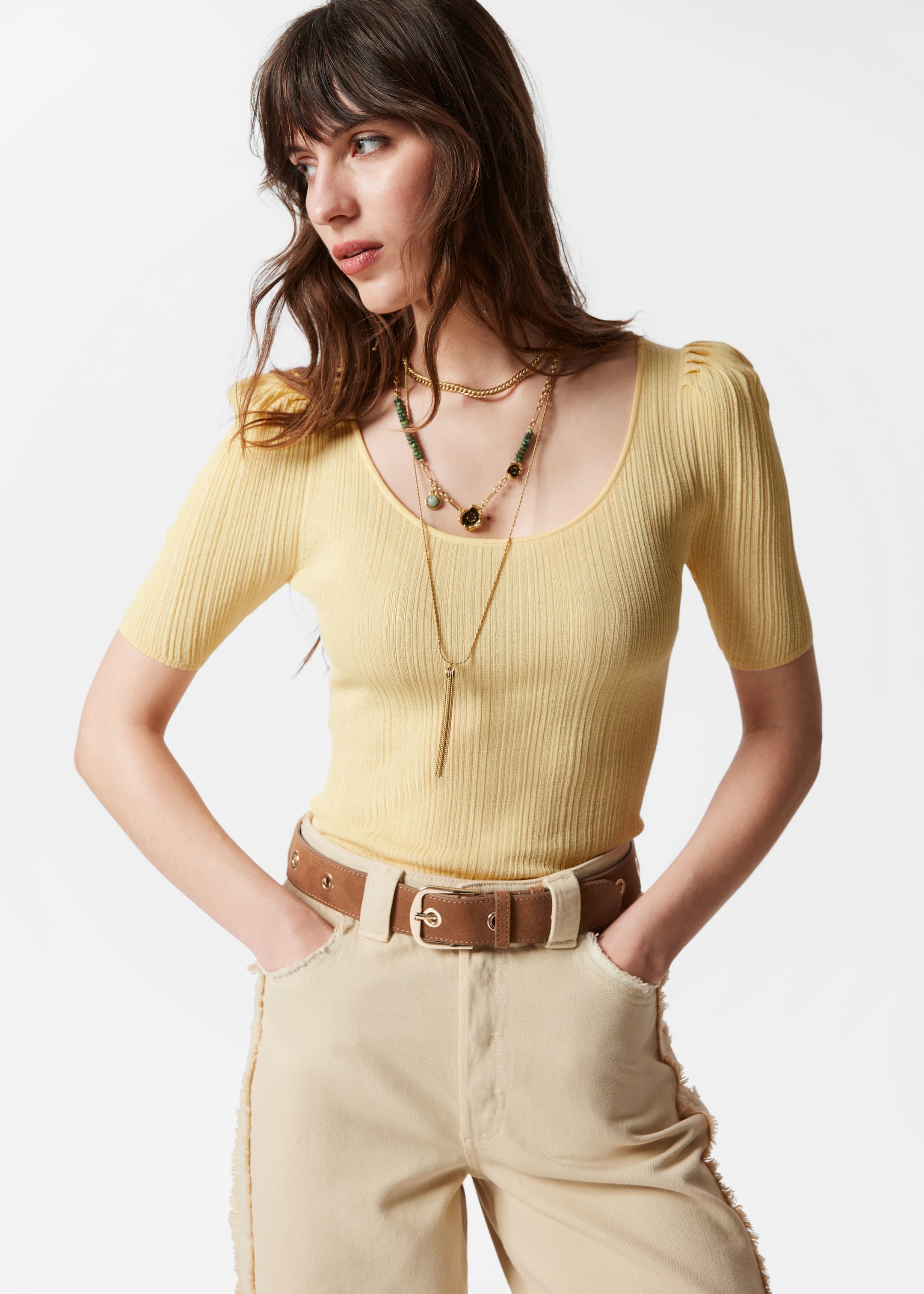 Größeres Bild anzeigen: Rippstrickoberteil - Gelb - Ladies | H&M AT 1