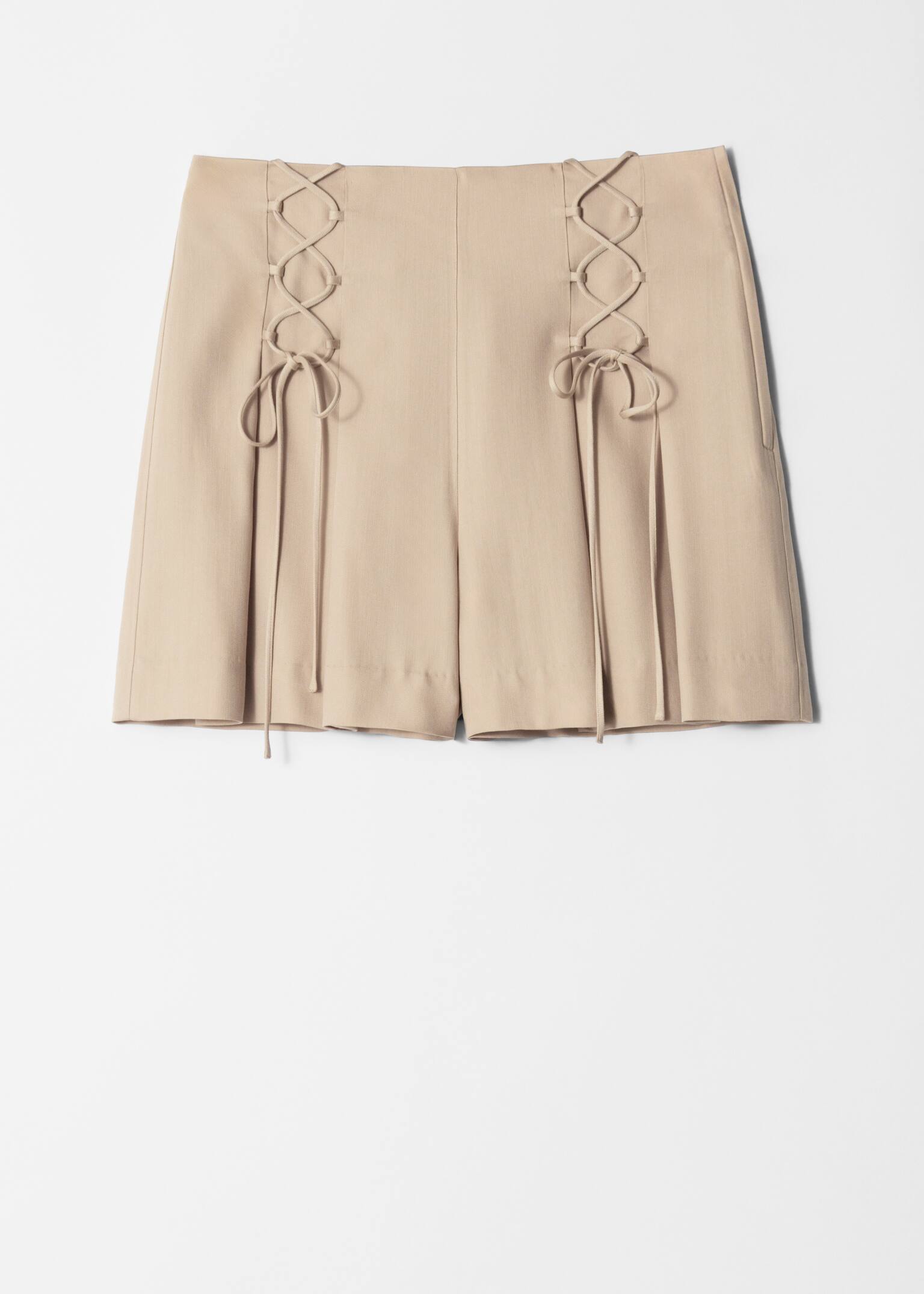 Pantalones cortos con cordones - Beige