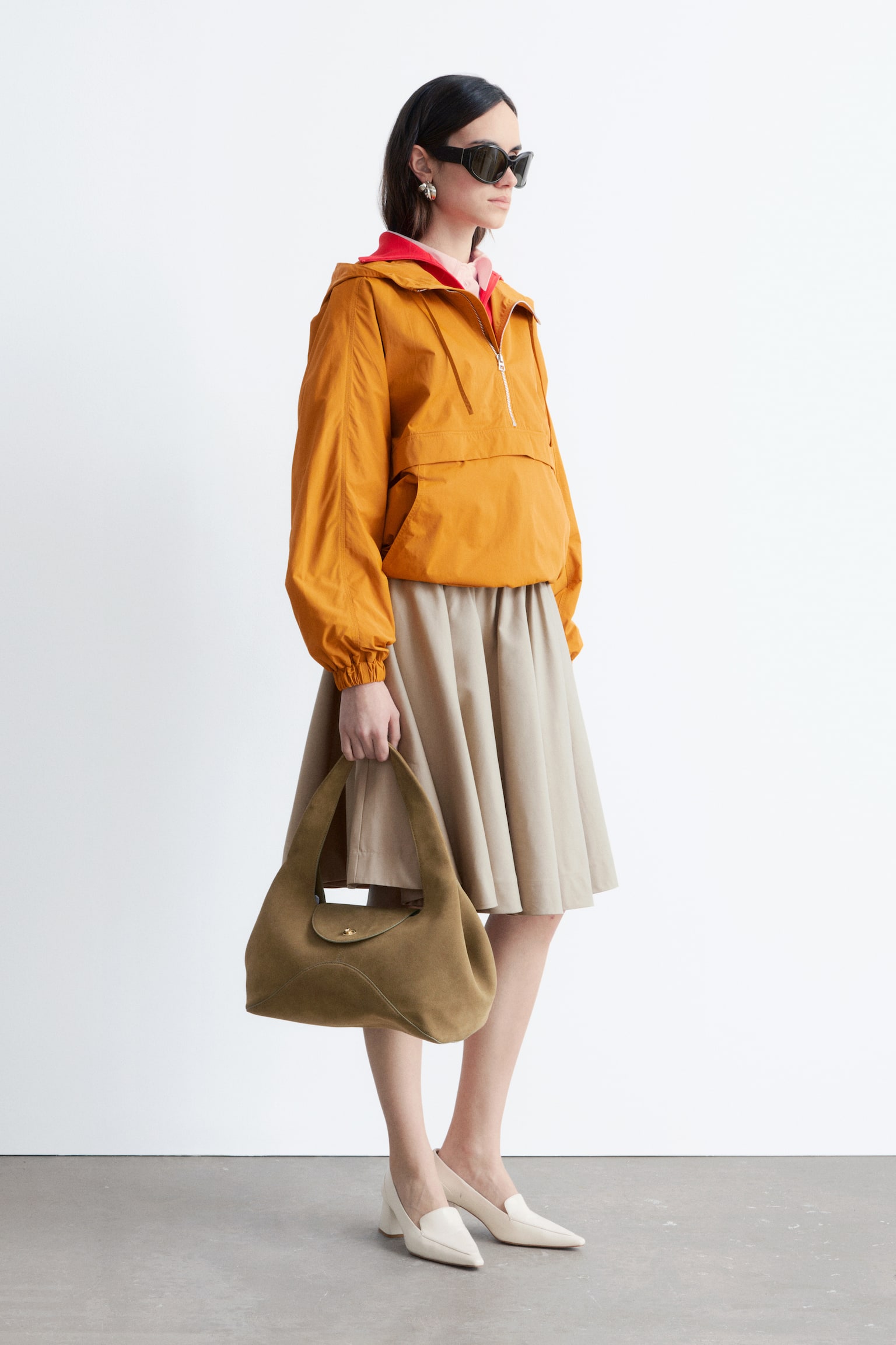 Anorak con cappuccio - Arancione/Nero - 3